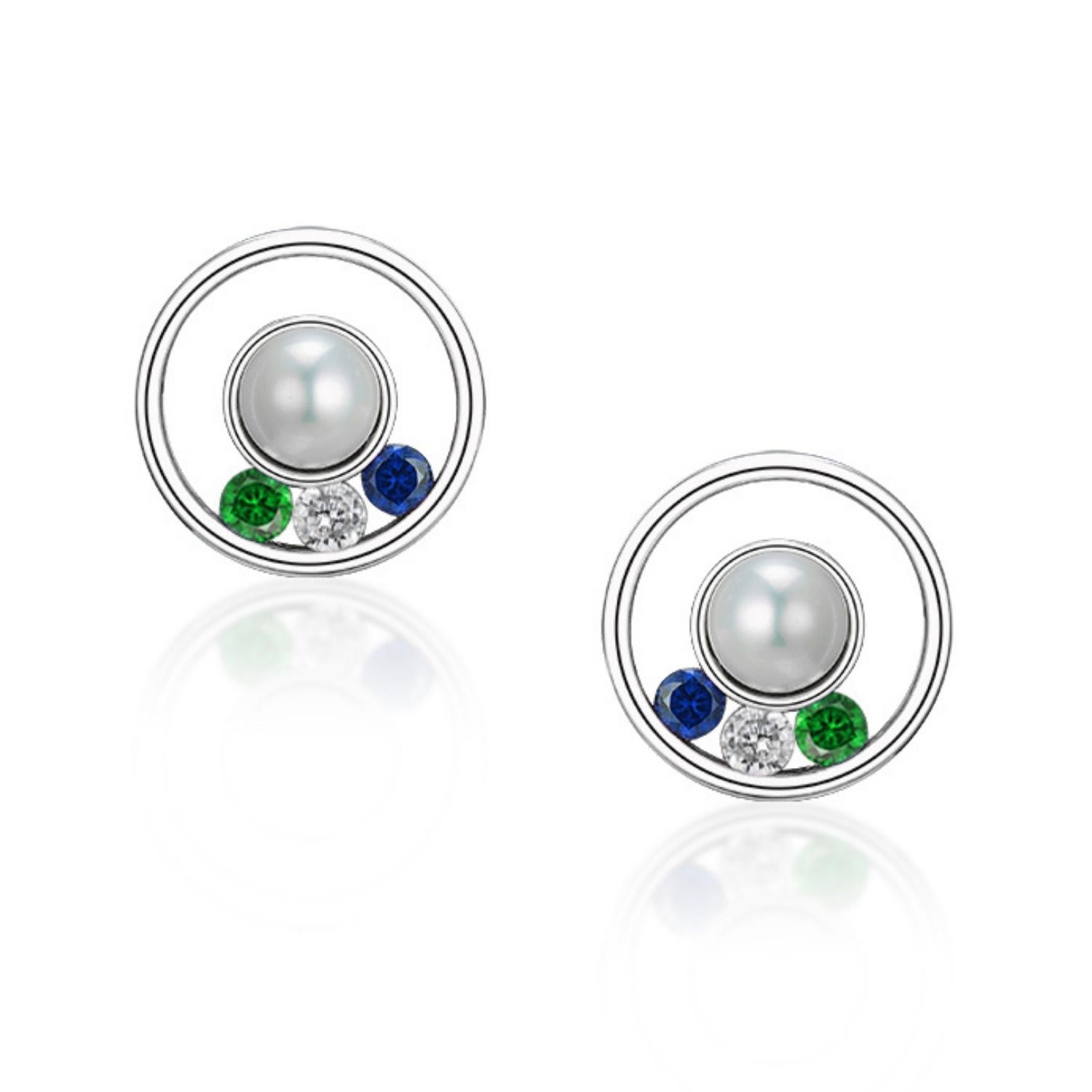 House Of Elliott Women's Halonia Silver Earrings