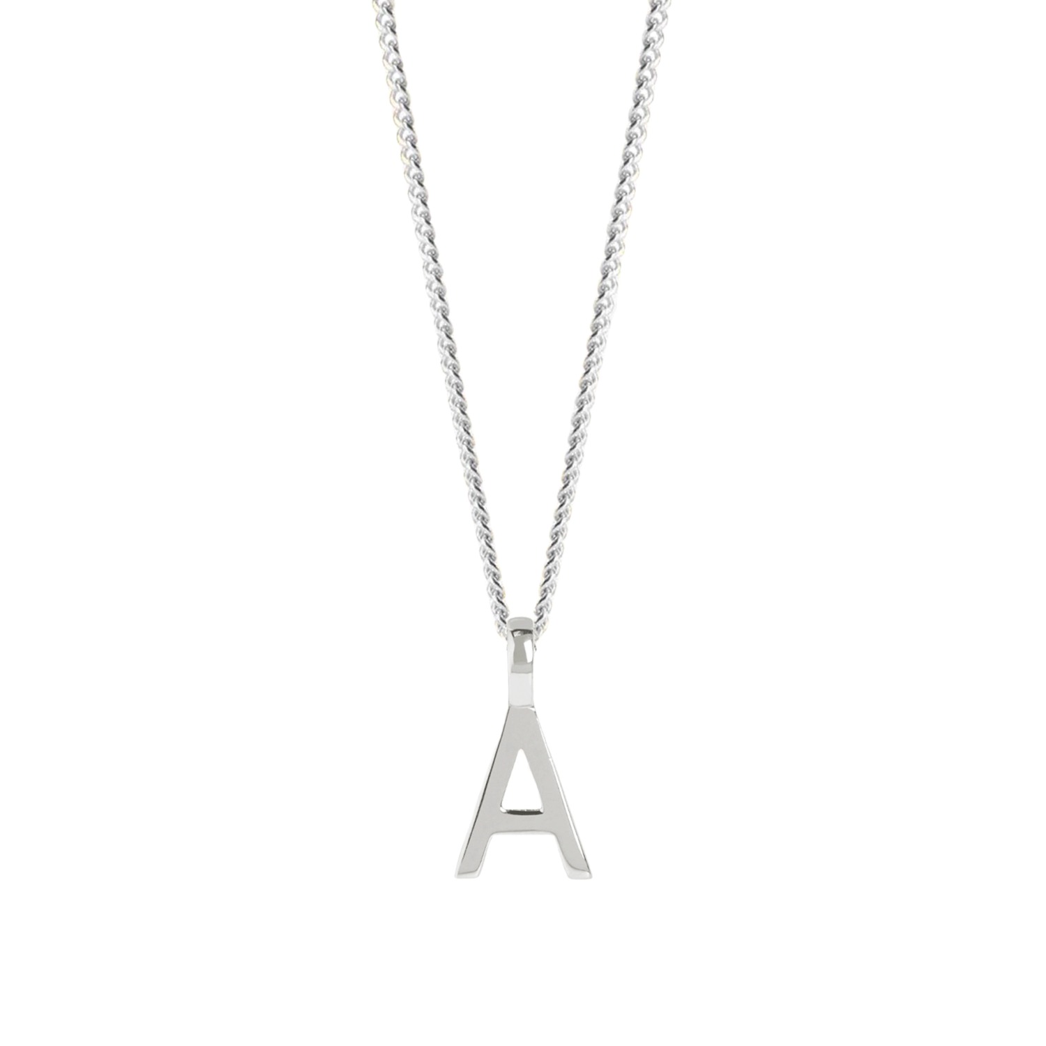 Muru Women's Letter Necklace With Curb Chain Silver