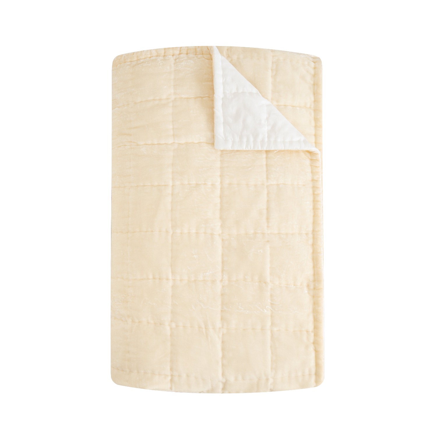 The Annam House Neutrals / White Hand Stitched Throw - Sand In White