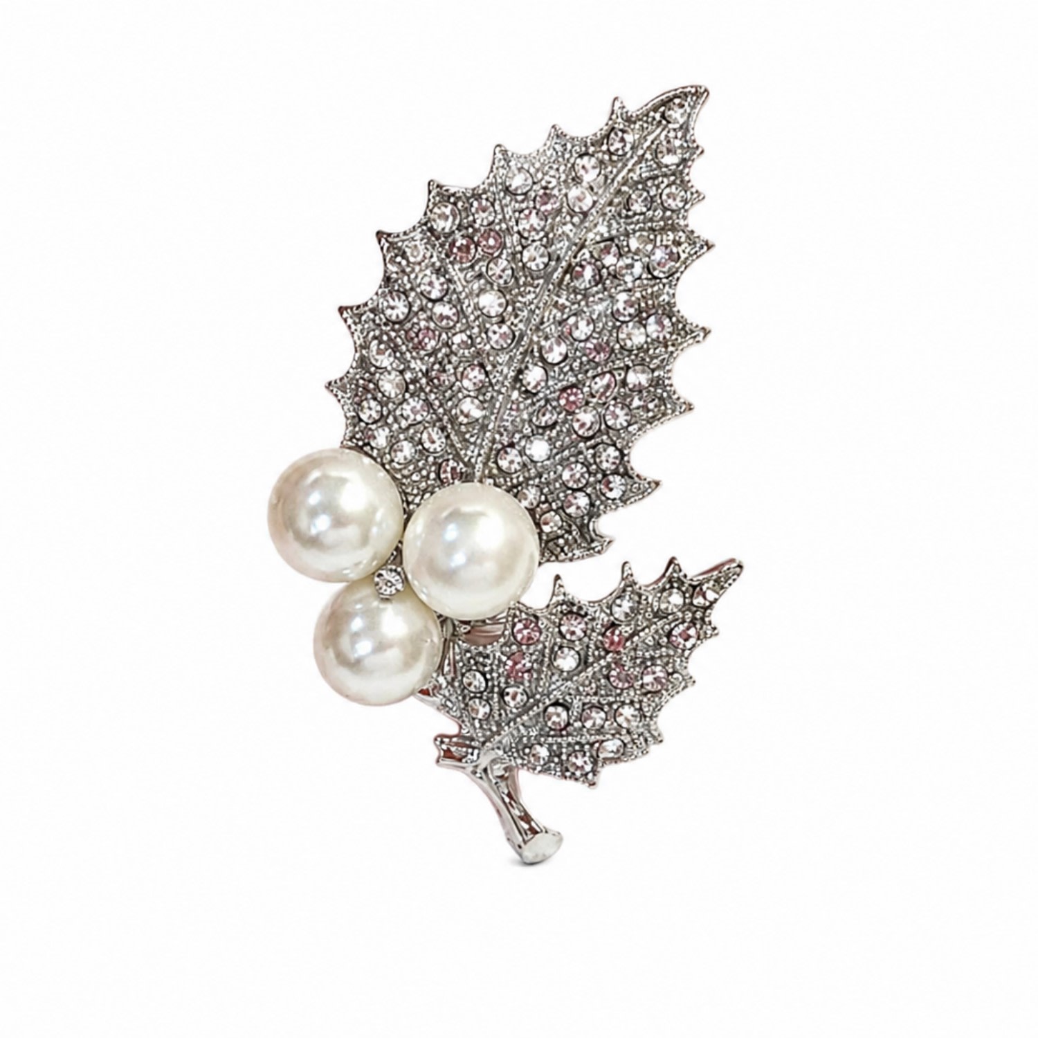 Women's Neutrals Pearl Leaf Brooch | Nuvv Collection