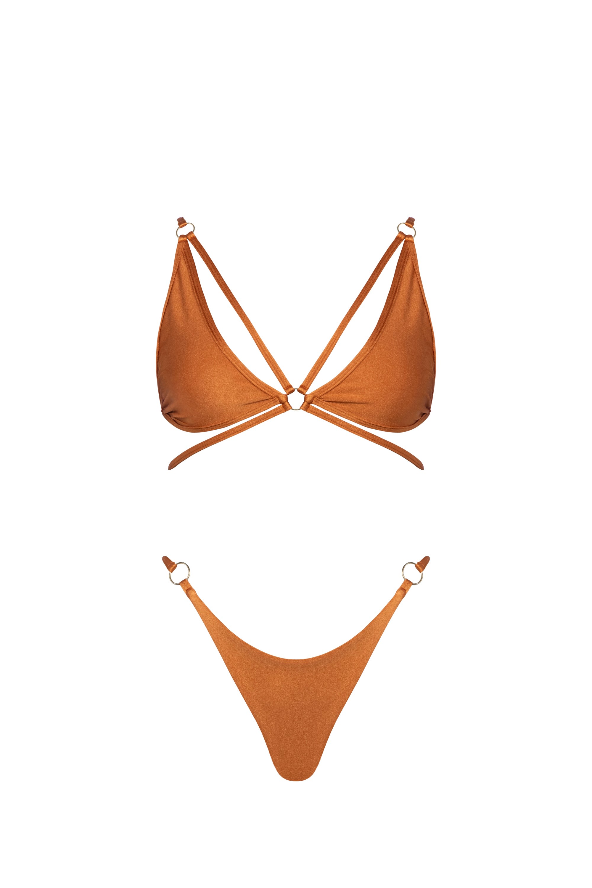 Viki Swim Women's Gold Dulce Bikini Top In Bronze In Gold