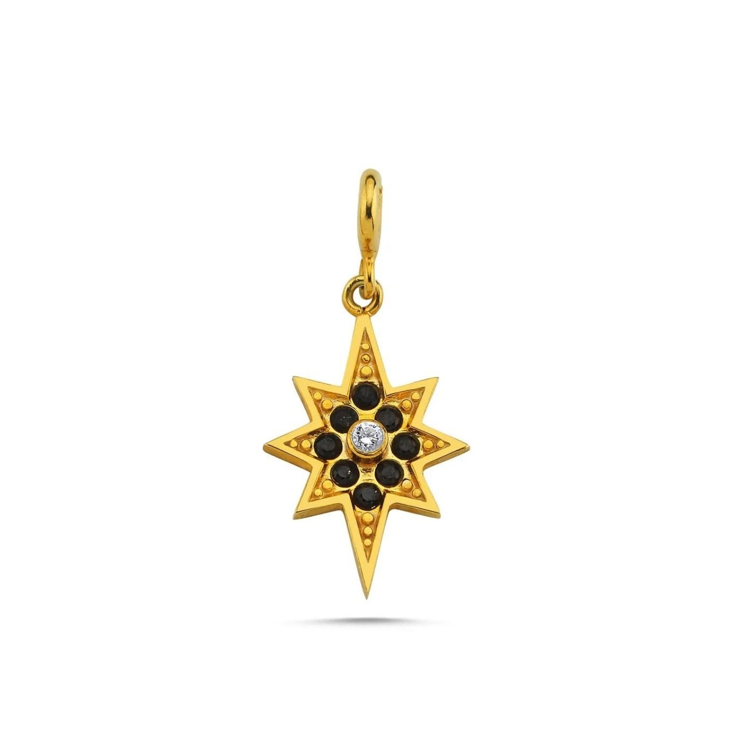 Women’s Gold Gemstone Pole Star Charm Linya Jewellery