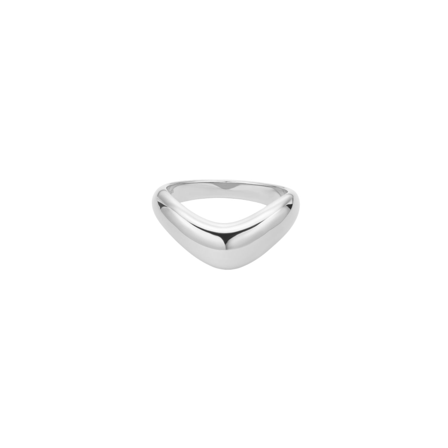 Vanchi Women's Vava Plain Chunky Curved Wave Ring In Silver In Silver