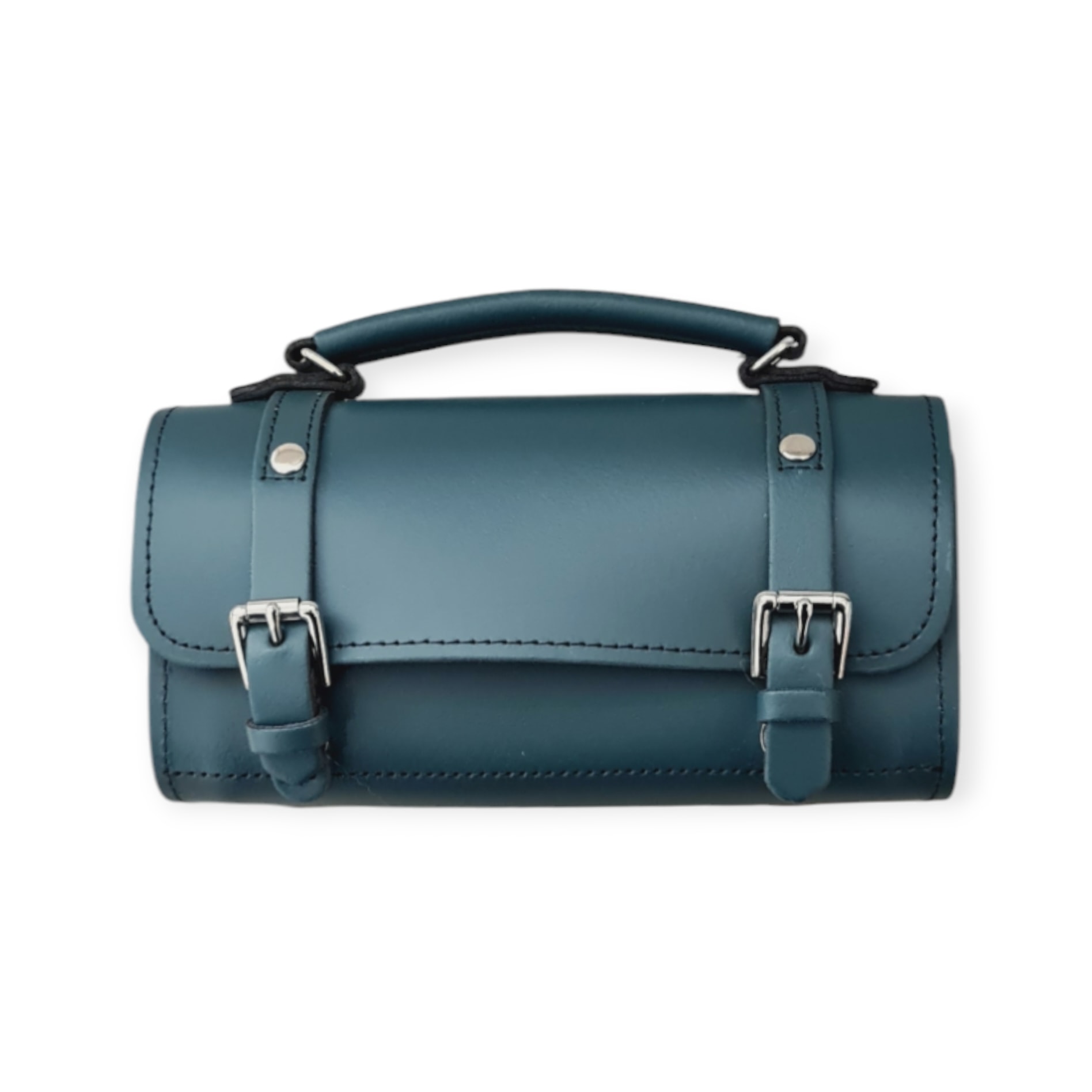 Zatchels Women's Green Handmade Leather Bowler Bag - Pine In Green
