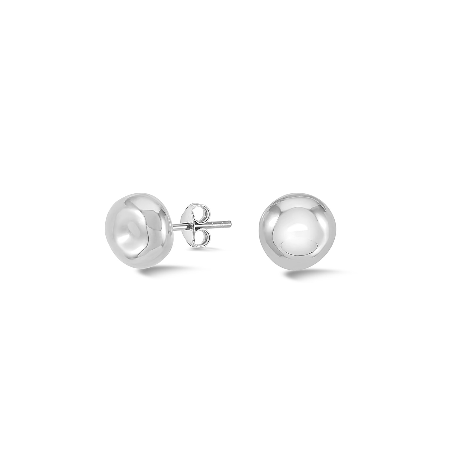 Dower & Hall Women's Round Pebble Studs In Silver In White