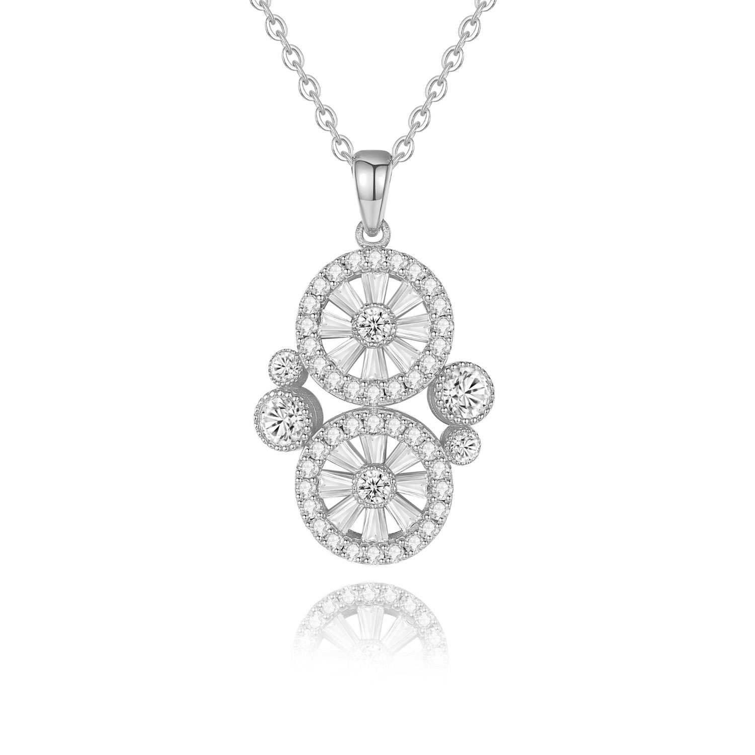 Shop Classicharms Women's Silver Wheel Of Fortune Pendant Necklace