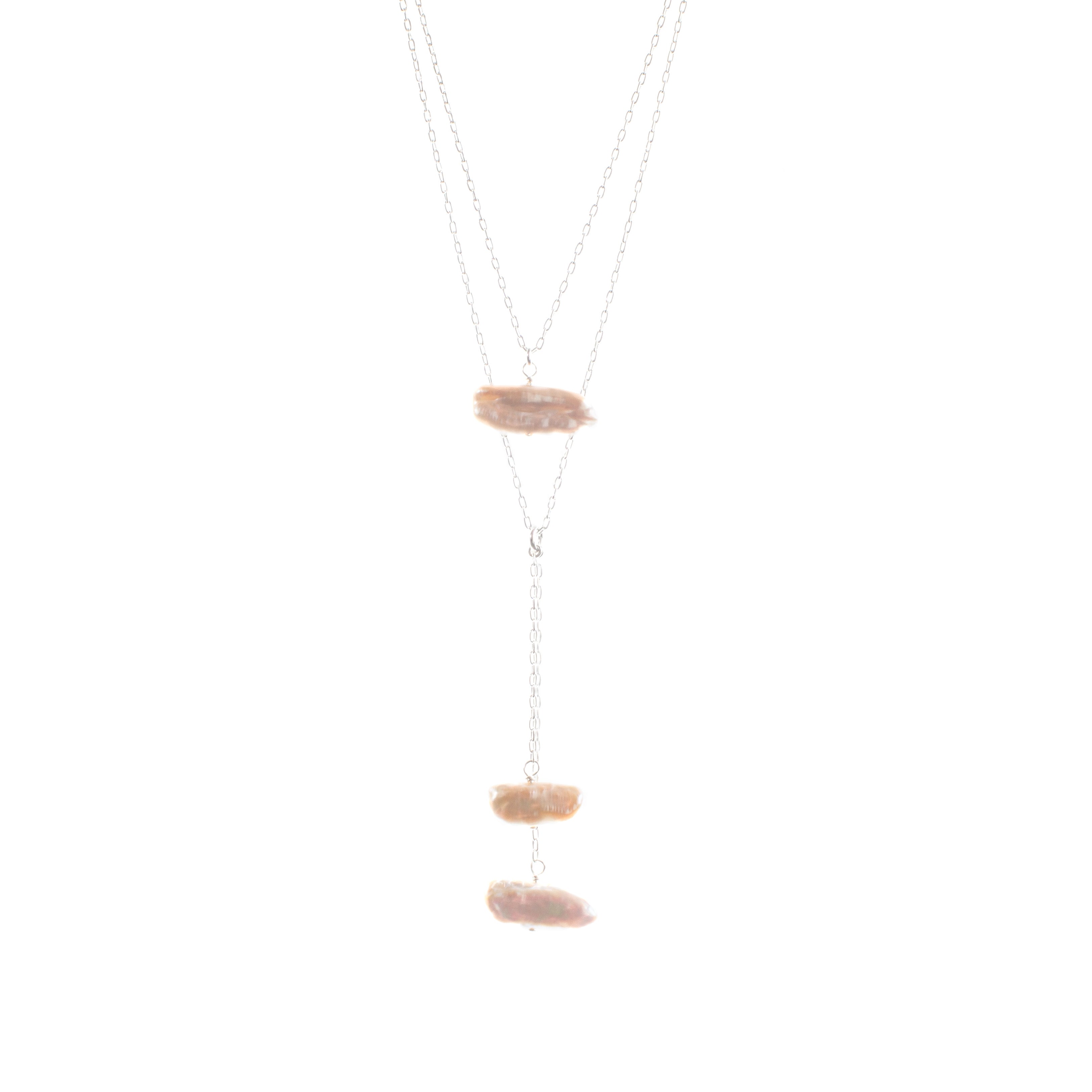 Jollz Jewellery Women's Silver Multiway Biwa Pearls Necklace.