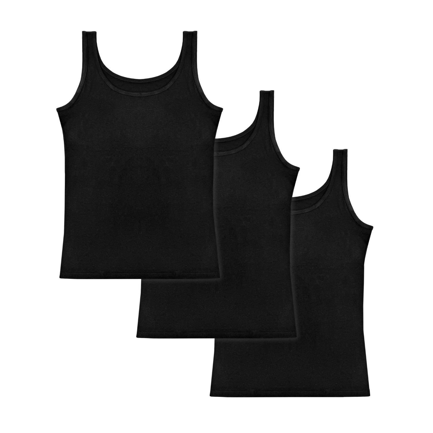 Greentreat Ladies Black Bamboo Vests In Black