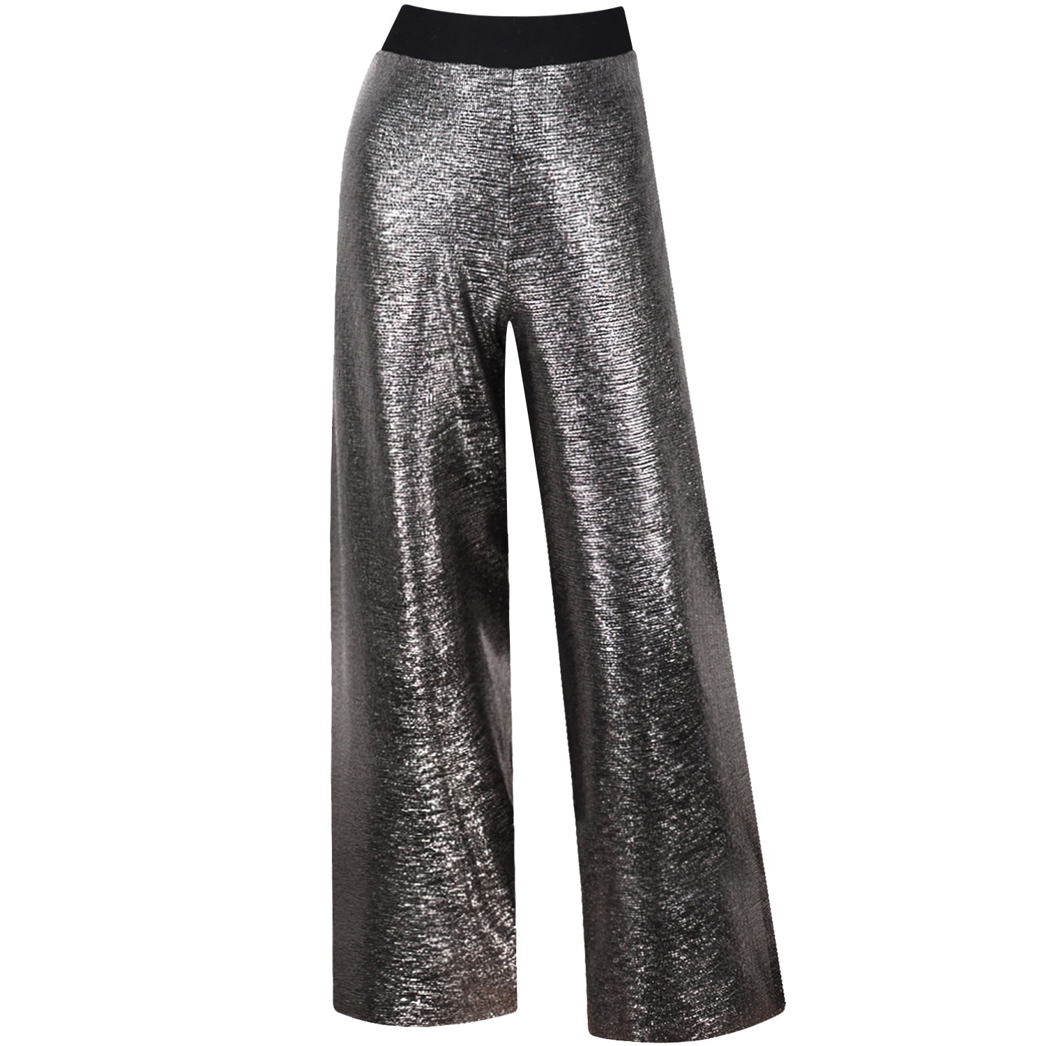 Me&thee Women's Grey / Silver Memory Lane Gunmetal Metallic Trousers In Multi