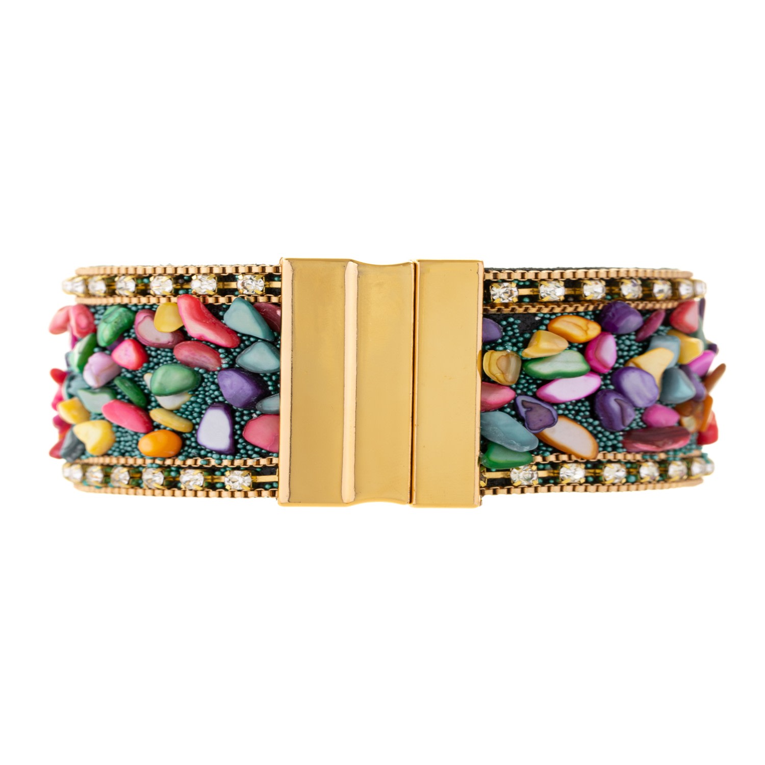 Saachi Men's Gravel Beaded Gold Bracelet