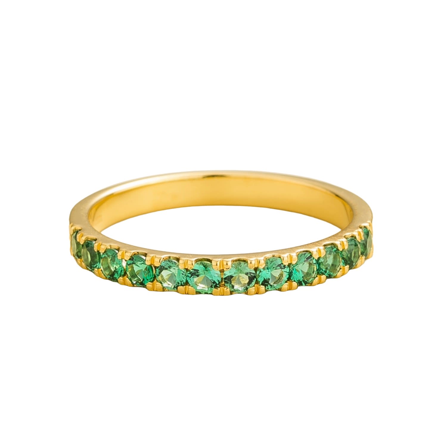Juvetti Women's Gold / Green Salto Gold Ring Set With Emerald
