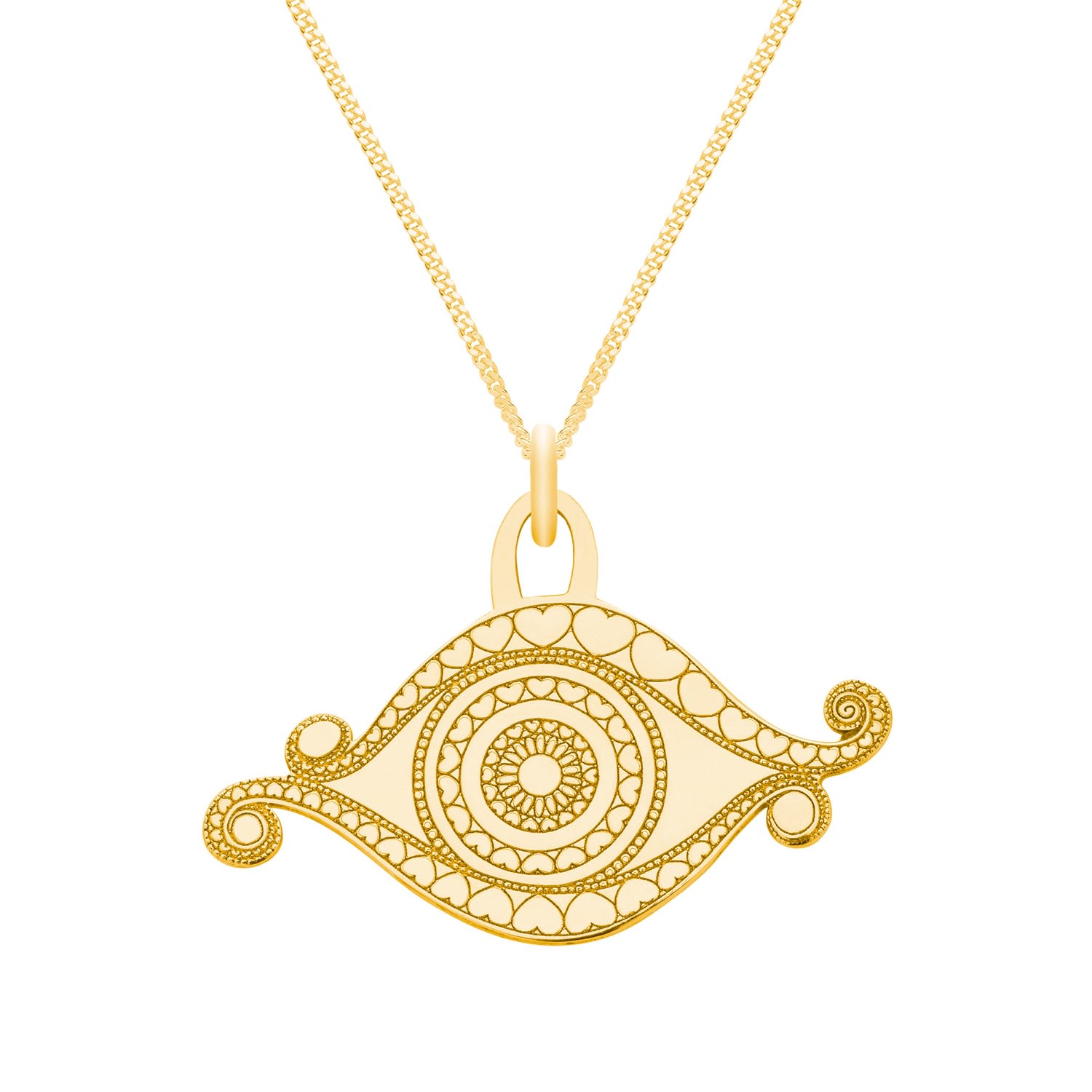 Cartergore Women's Small Gold Evil Eye Pendant Necklace In Gold