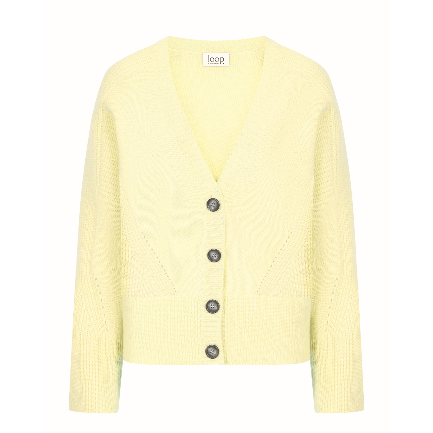 Loop Cashmere Women's Cashmere Lofty Cardigan In Lemonade Yellow In Yellow