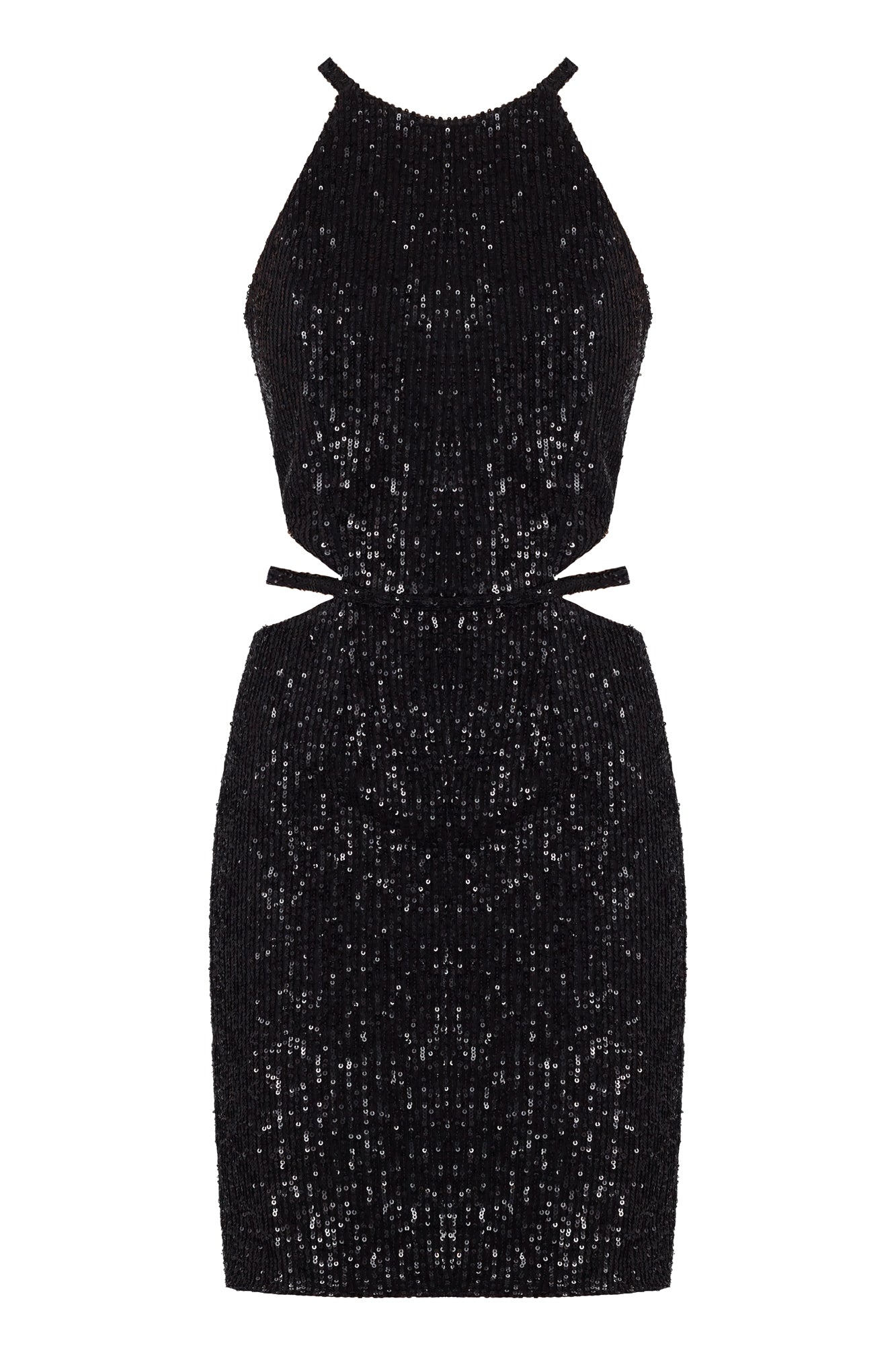 Undress Women's Felice Black Sequin Short Dress With Cut Outs