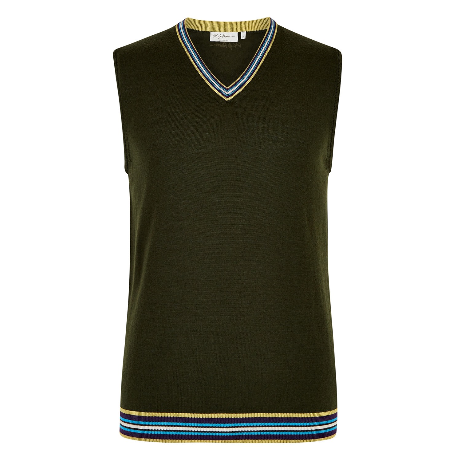 Mg Rivers Men's Olive Green Extrafine Merino Tank Top In Green