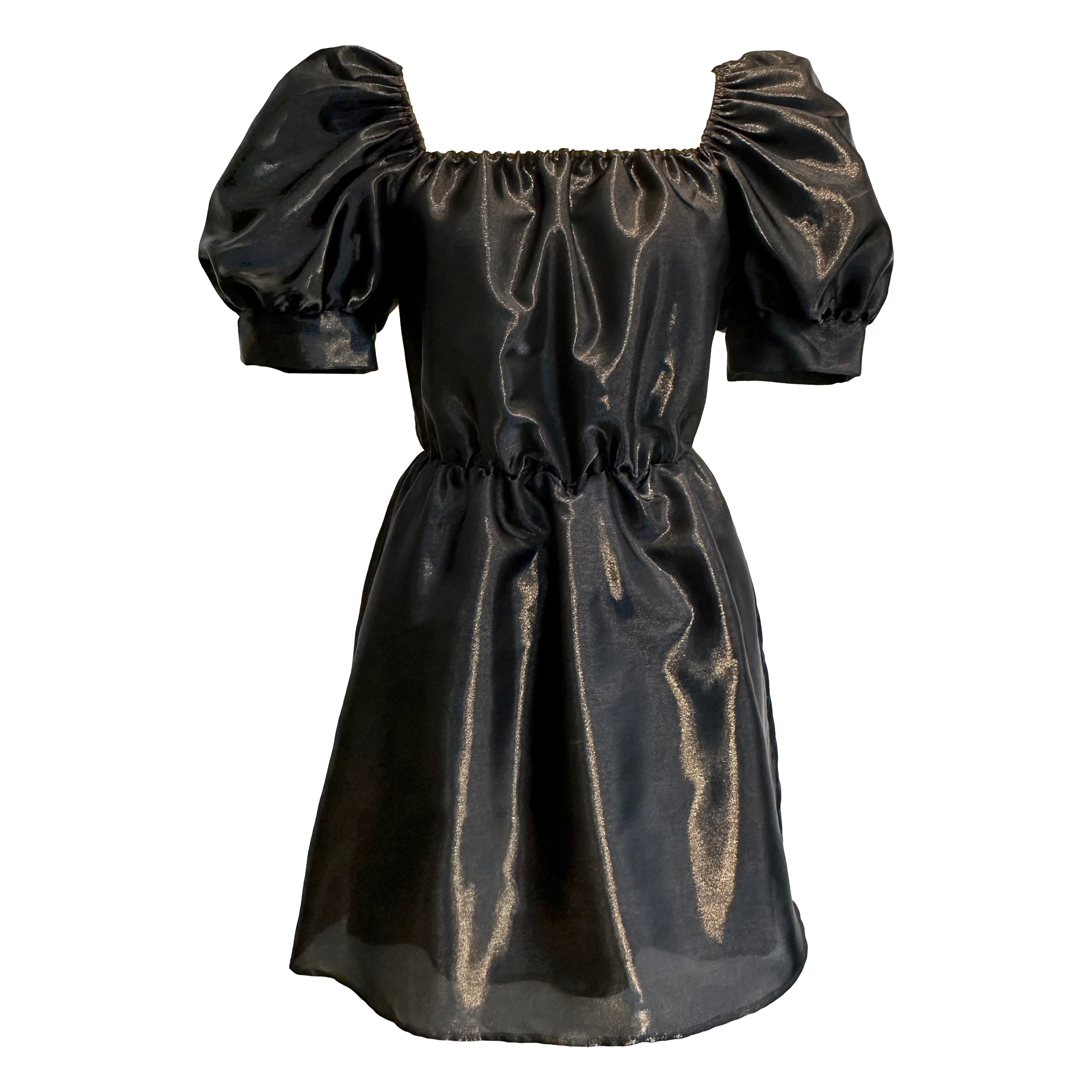 Women’s The Parade Dress In Sparkle Satin - Pitch Black Small Blaise London