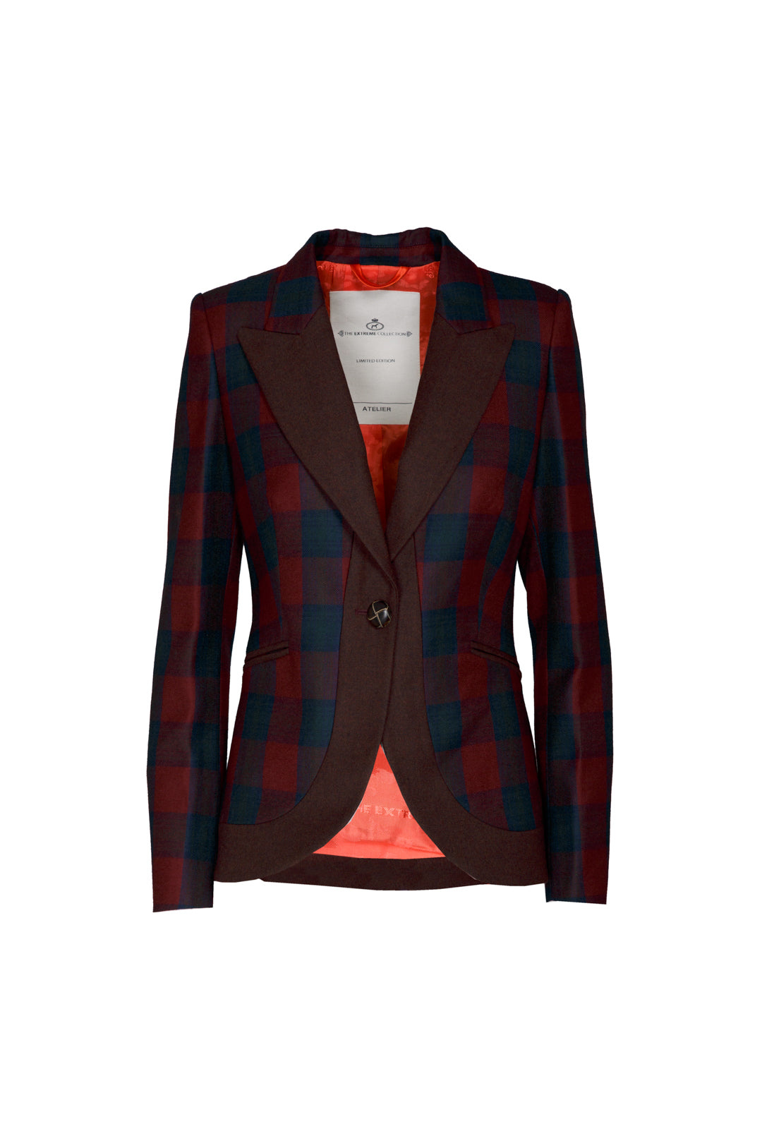 The Extreme Collection Women's Cameron Clan Merlot Check Blazer In Multi