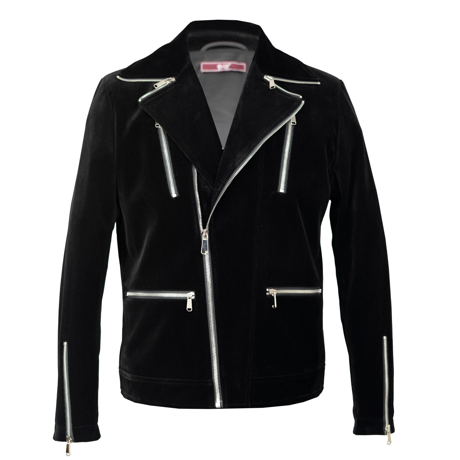 David Wej Men's Washington Corduroy Biker Jacket - Black In Black