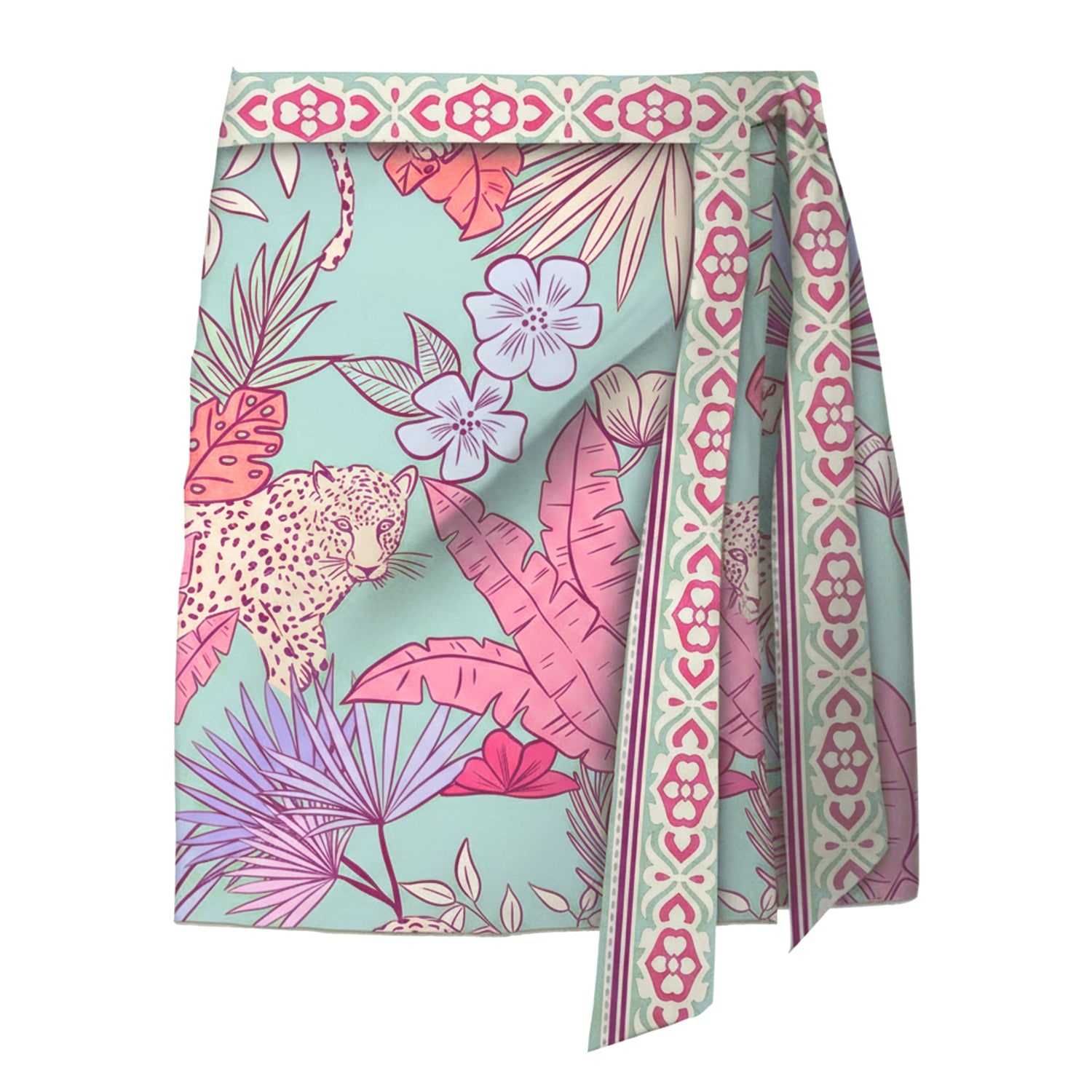 Loveist Store Women's Agua Short Wrap Skirt