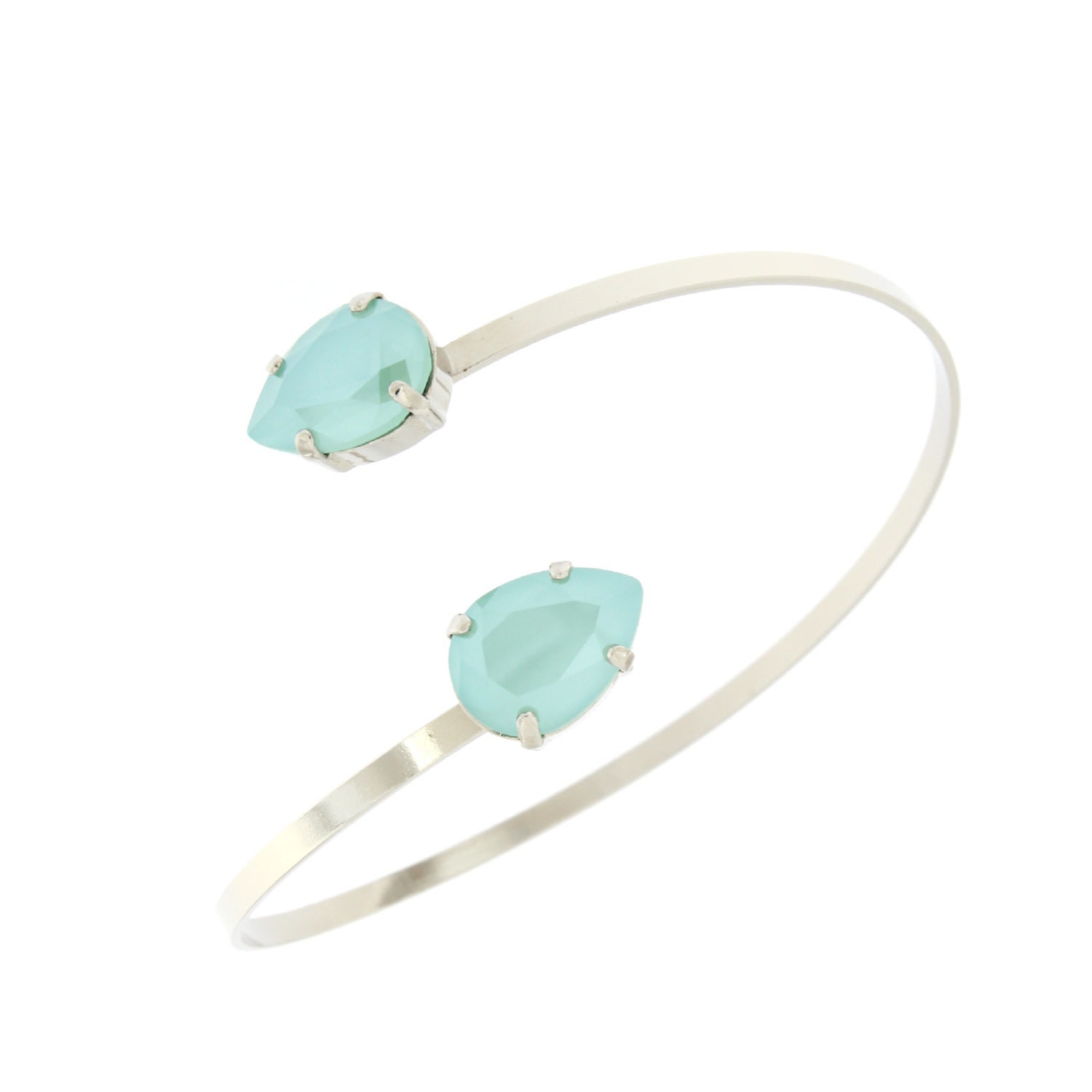 Rosaspina Firenze Women's Double Drop Bangle In Mint Green In Green