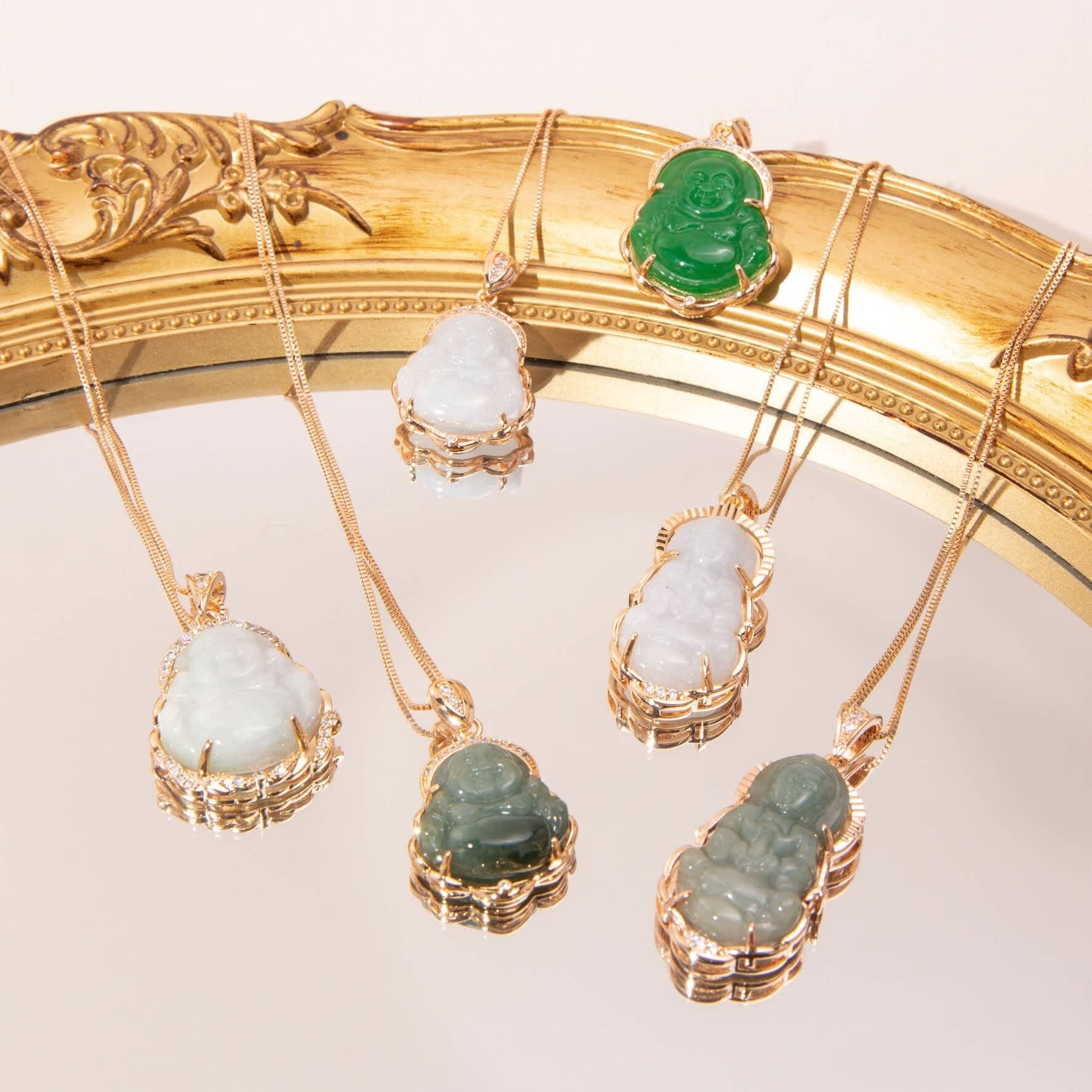 Mini jade deals buddha necklace