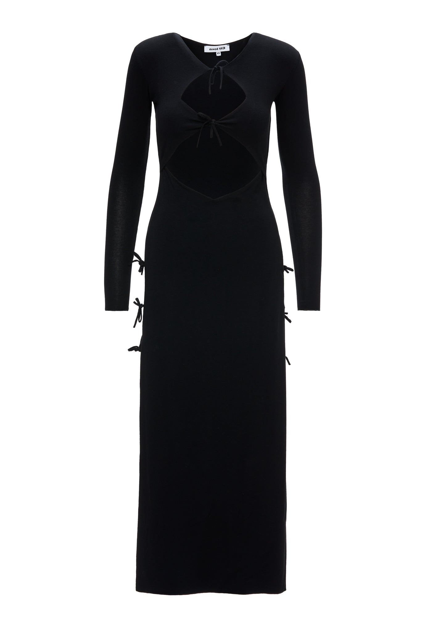 Women’s Fay Cut-Out Jersey Black Long Dress Small Axel 113