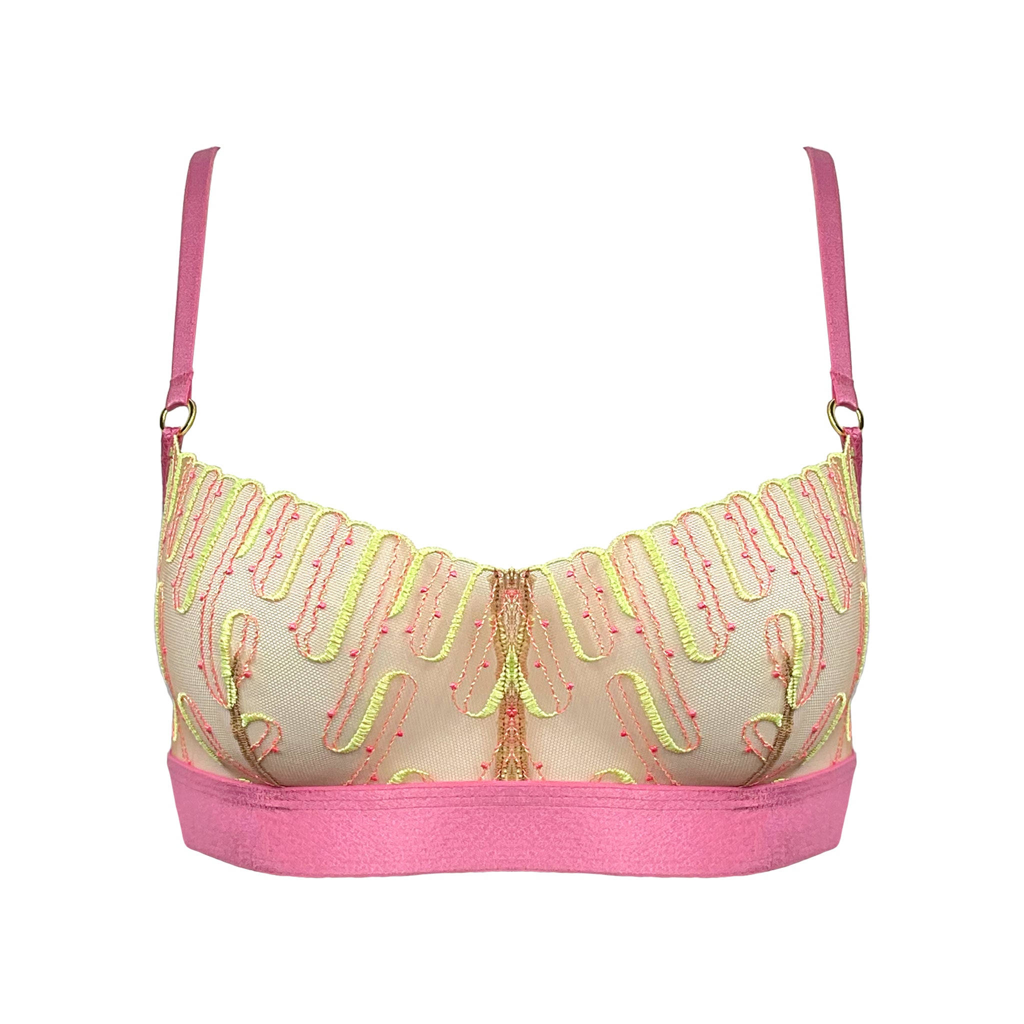 Somewhere Never Women's Pink / Purple / Yellow Desert Heat Balconette Bralette In Pink/purple/yellow