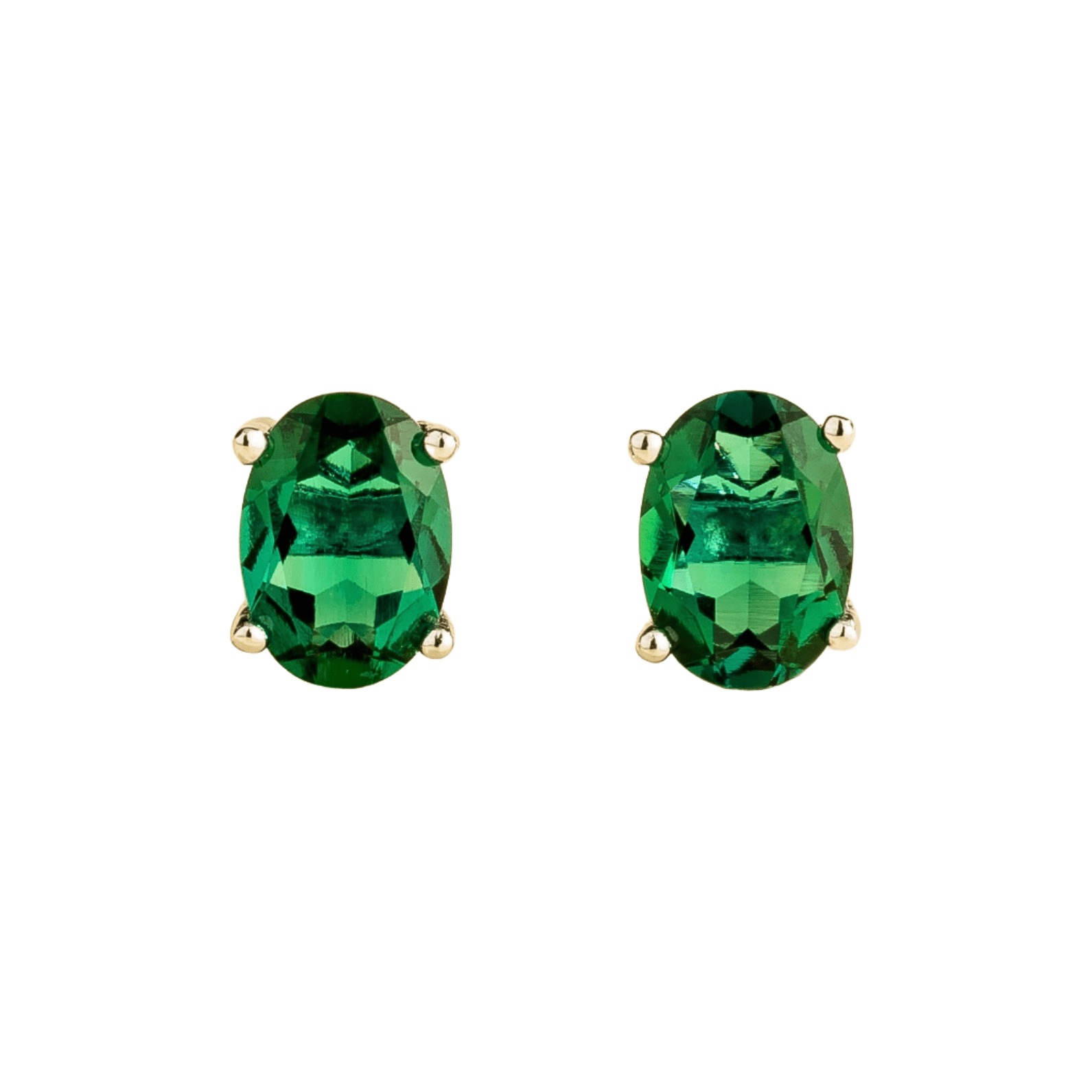 Juvetti Women's Green / Silver Ovo White Gold Earrings Set With Emerald In Multi