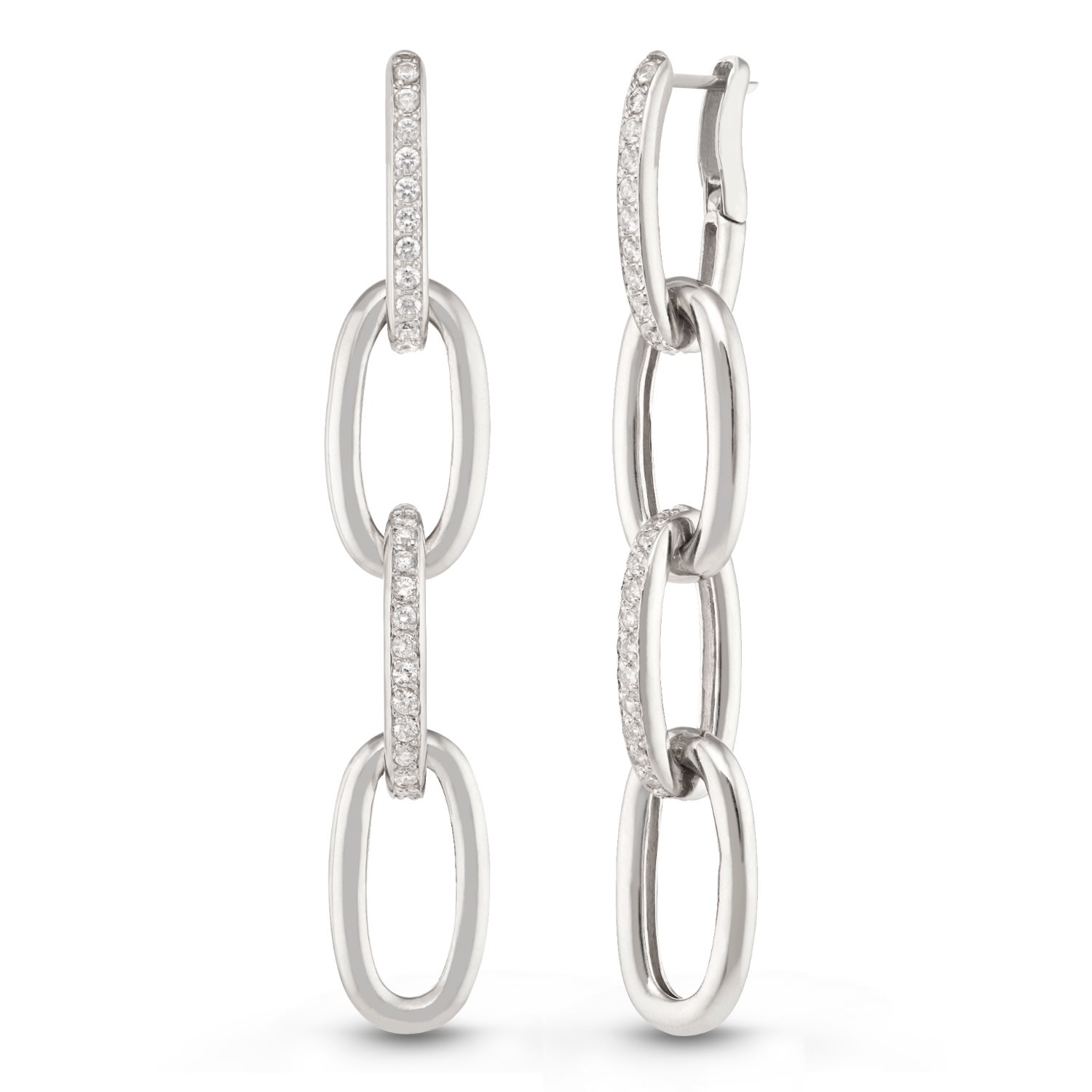 Women’s White / Silver Links Earrings Sara Shala Design