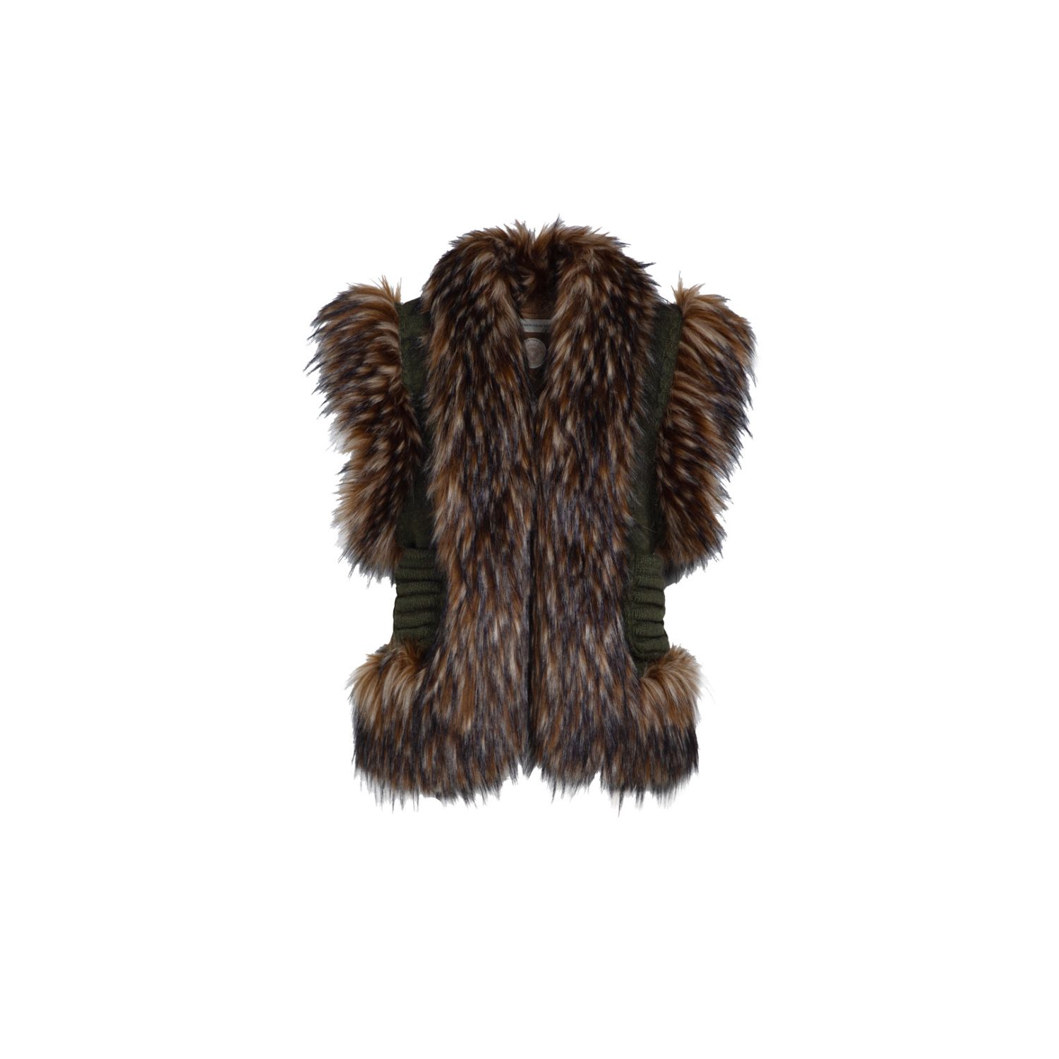 Green Short Alpaca Merino Faux Fur Vest Alexandre | The Green Short Alpaca Merino Faux Fur Vest Alexandre | The