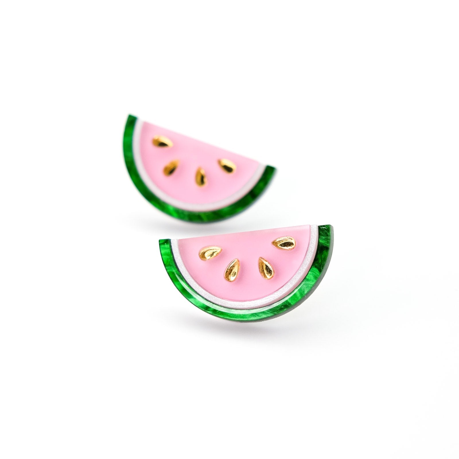 By Chavelli Women's Pink / Purple / Green Watermelon Slice Studs