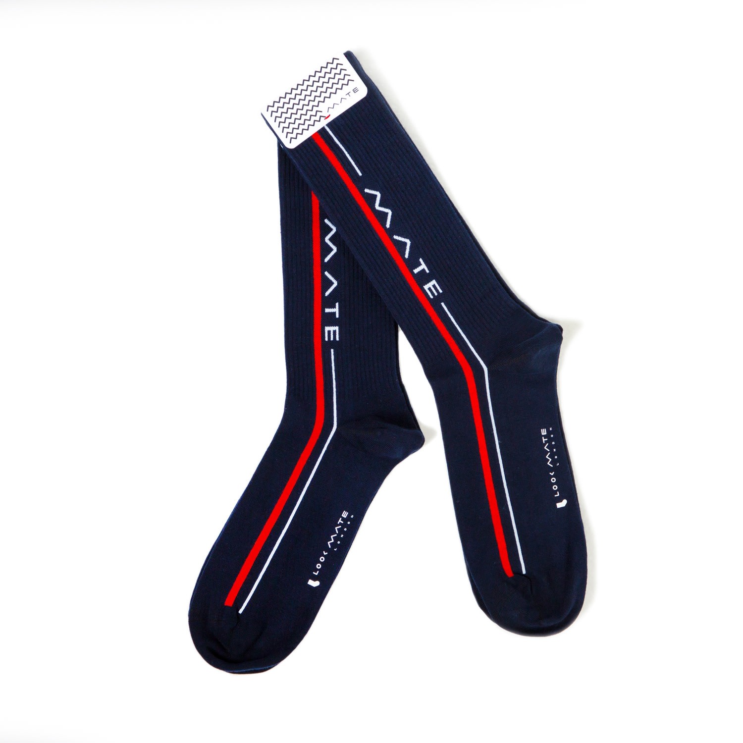 Look Mate London Men's Mate Edition Navy Blue Cotton Socks In Blue