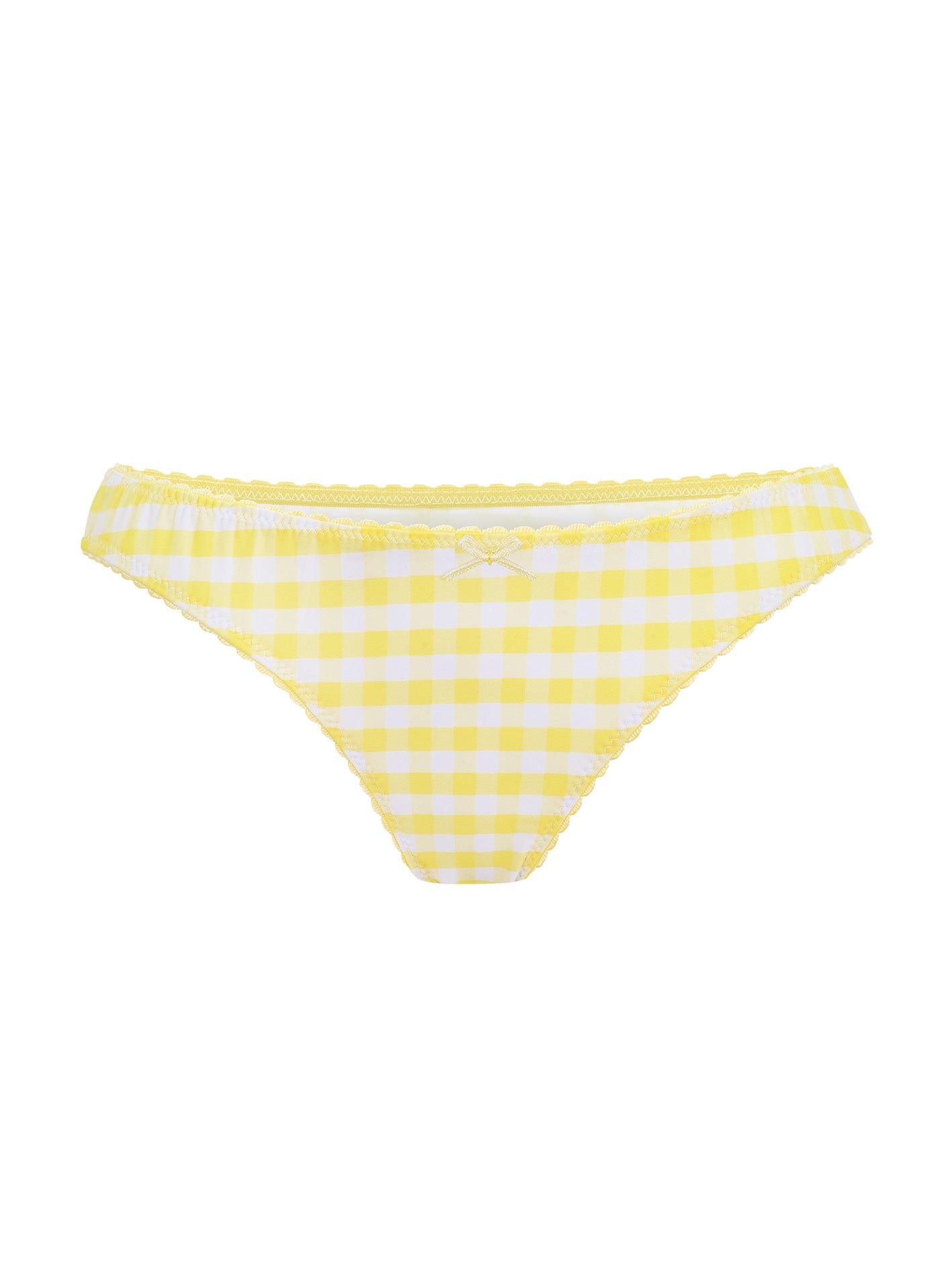 Daughters Of The Sun Swim Women's Yellow / Orange / White Mallorca Gingham Cheeky Bikini Bottoms In Yellow/orange/white