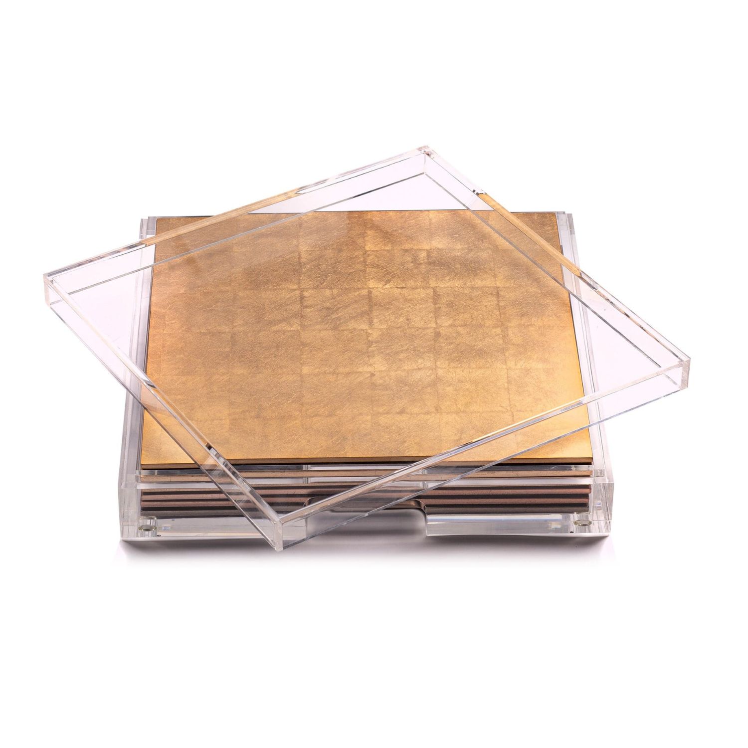 Posh Trading Company Placebox Clear Silver Leaf - Chic Matte Gold