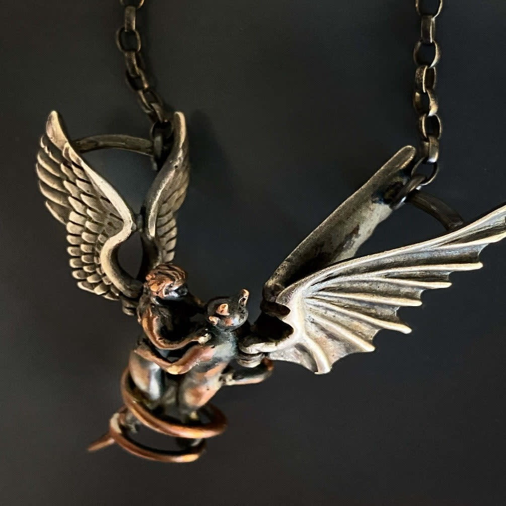 Ebru Jewelry Sterling Silver Angel Lock Necklace