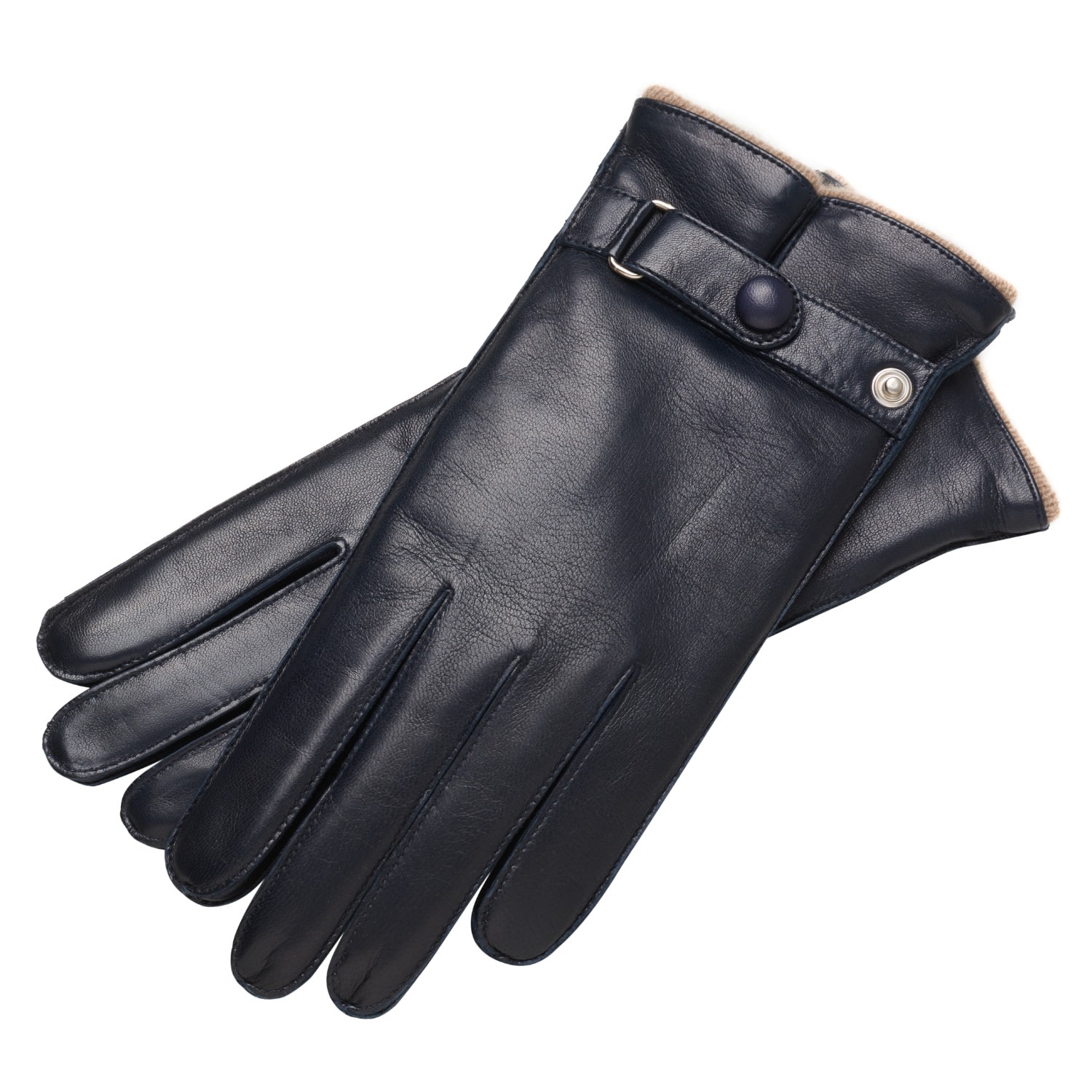 1861 Glove Manufactory Bergamo Men's Nappa Leather Gloves In Blue Navy In Blue