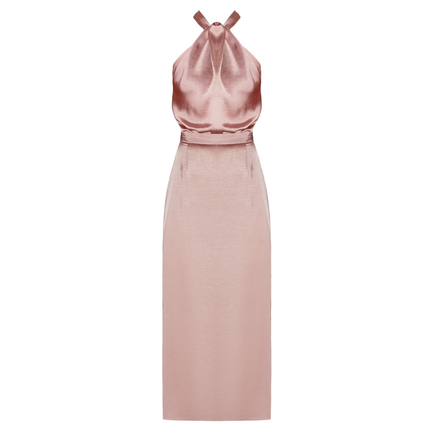 Undress Women's Pink / Purple Paula Nude Satin Cocktail Midi Dress