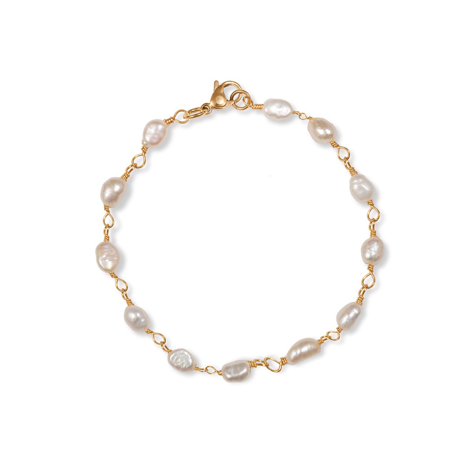 Women’s Gold / White Willow Pearl Bracelet A Weathered Penny