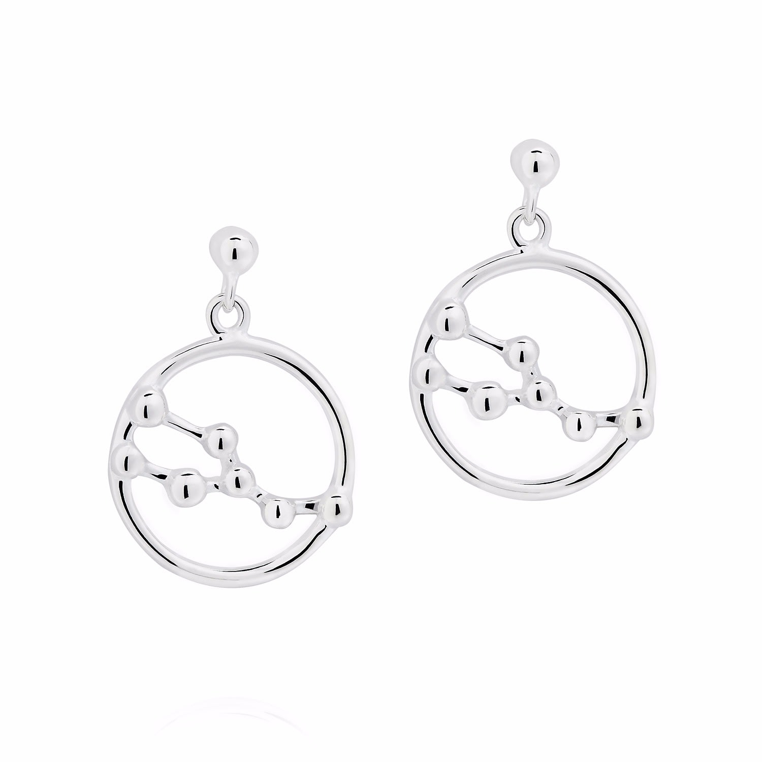 Women’s Silver Taurus Astrology Drop Studs Yasmin Everley Jewellery