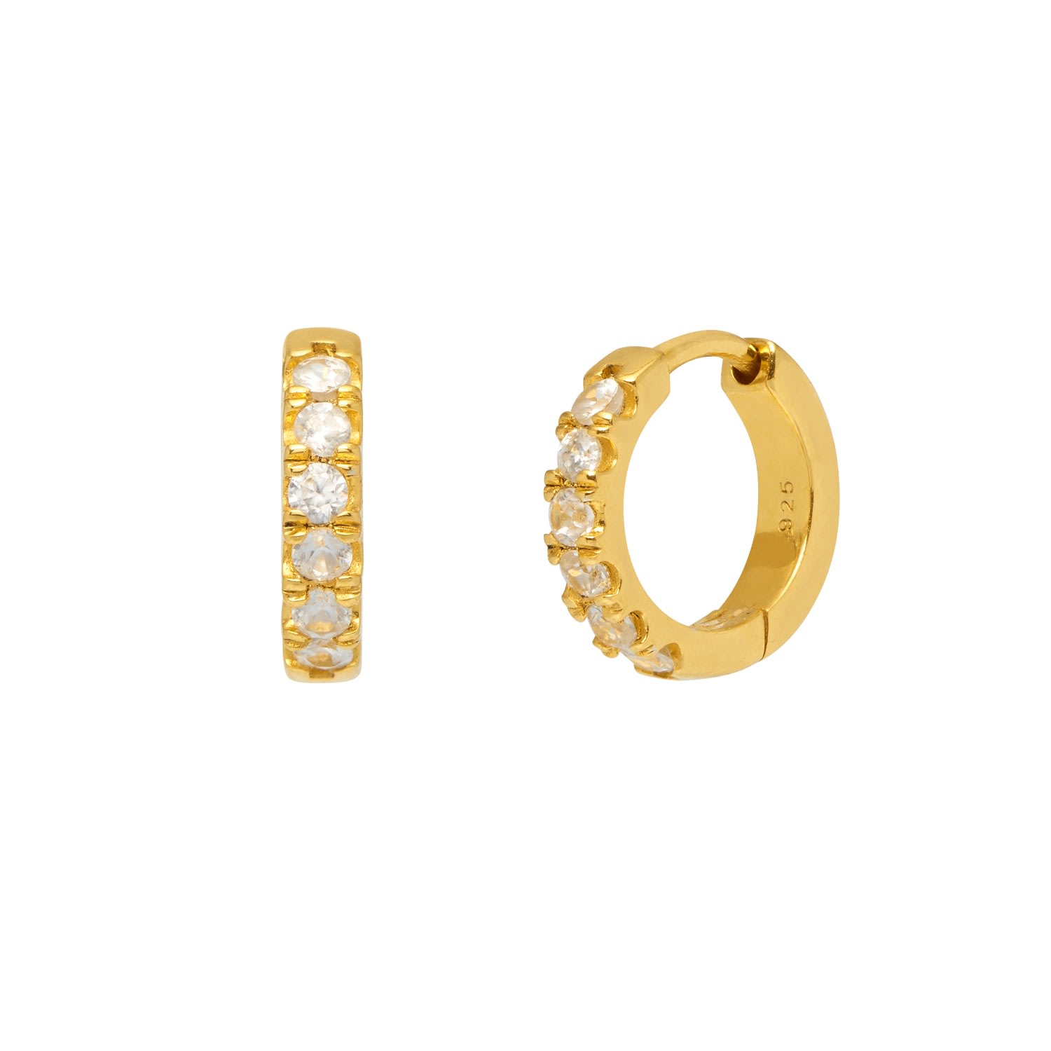 Women’s White Topaz Hoop Earrings In Gold Northskull