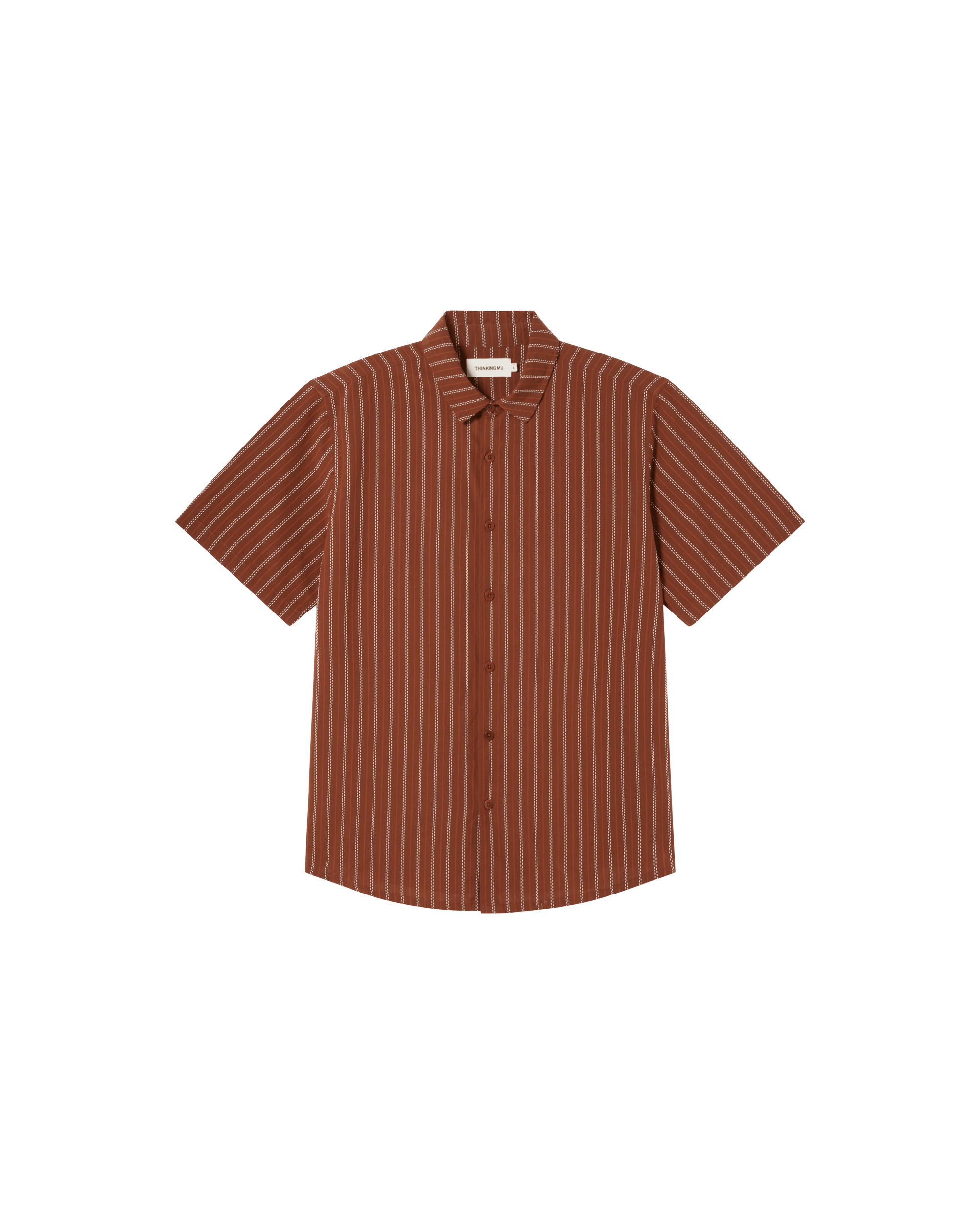 Thinking Mu Men's Brown Striped Tom Shirt