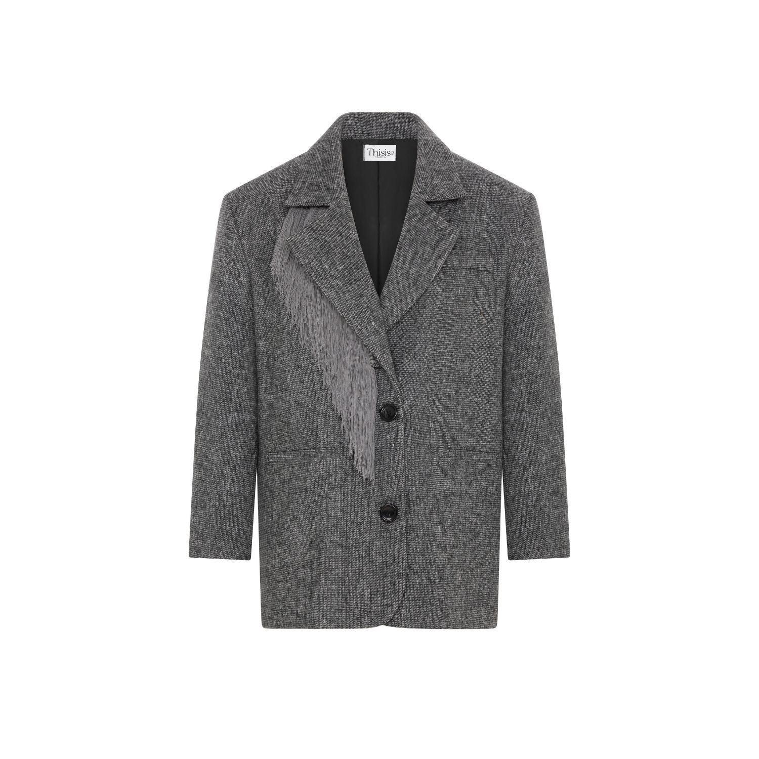 Thisisu Collection Women's Grey Liza Jacket - Gingham In Gray