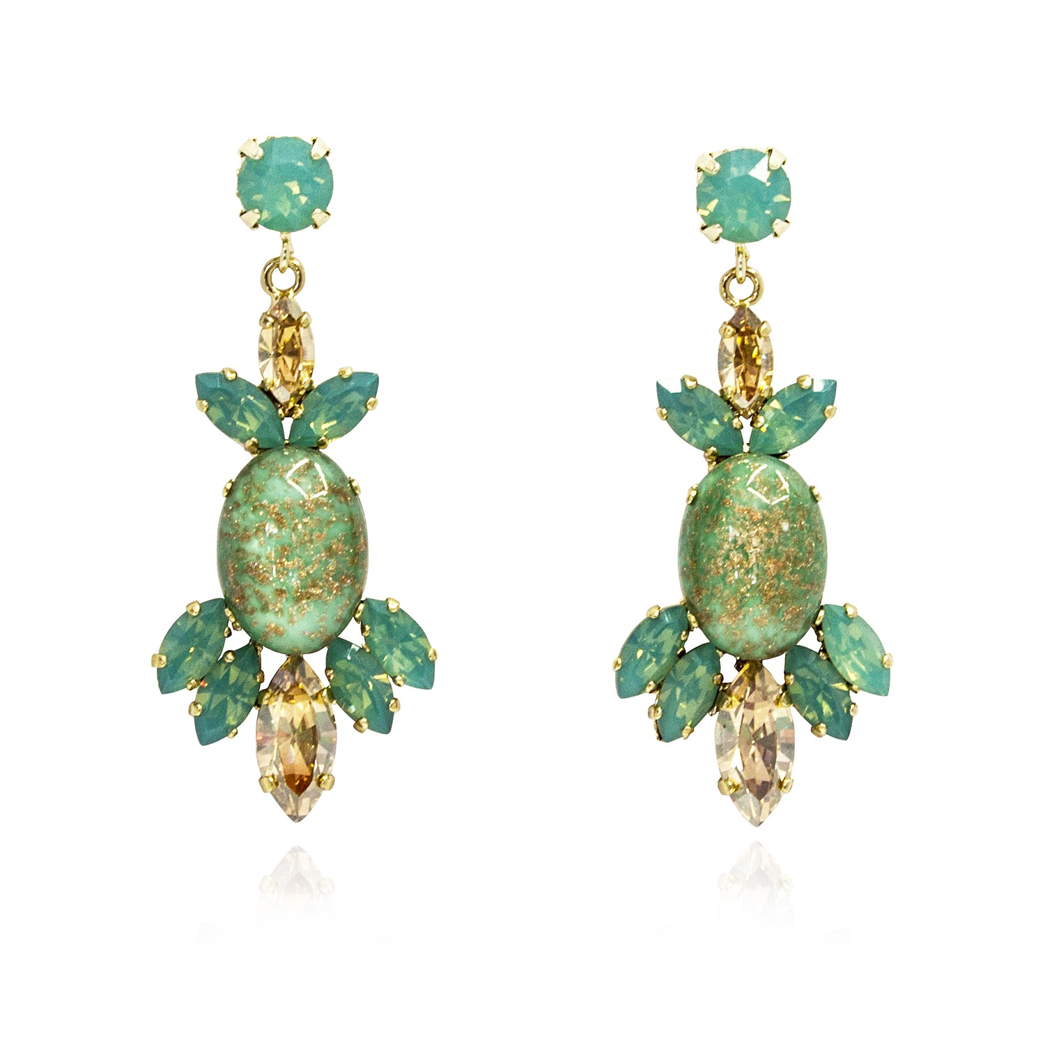 Green Opera Chandelier Earrings | Rosaspina Firenze | Wolf & Badger