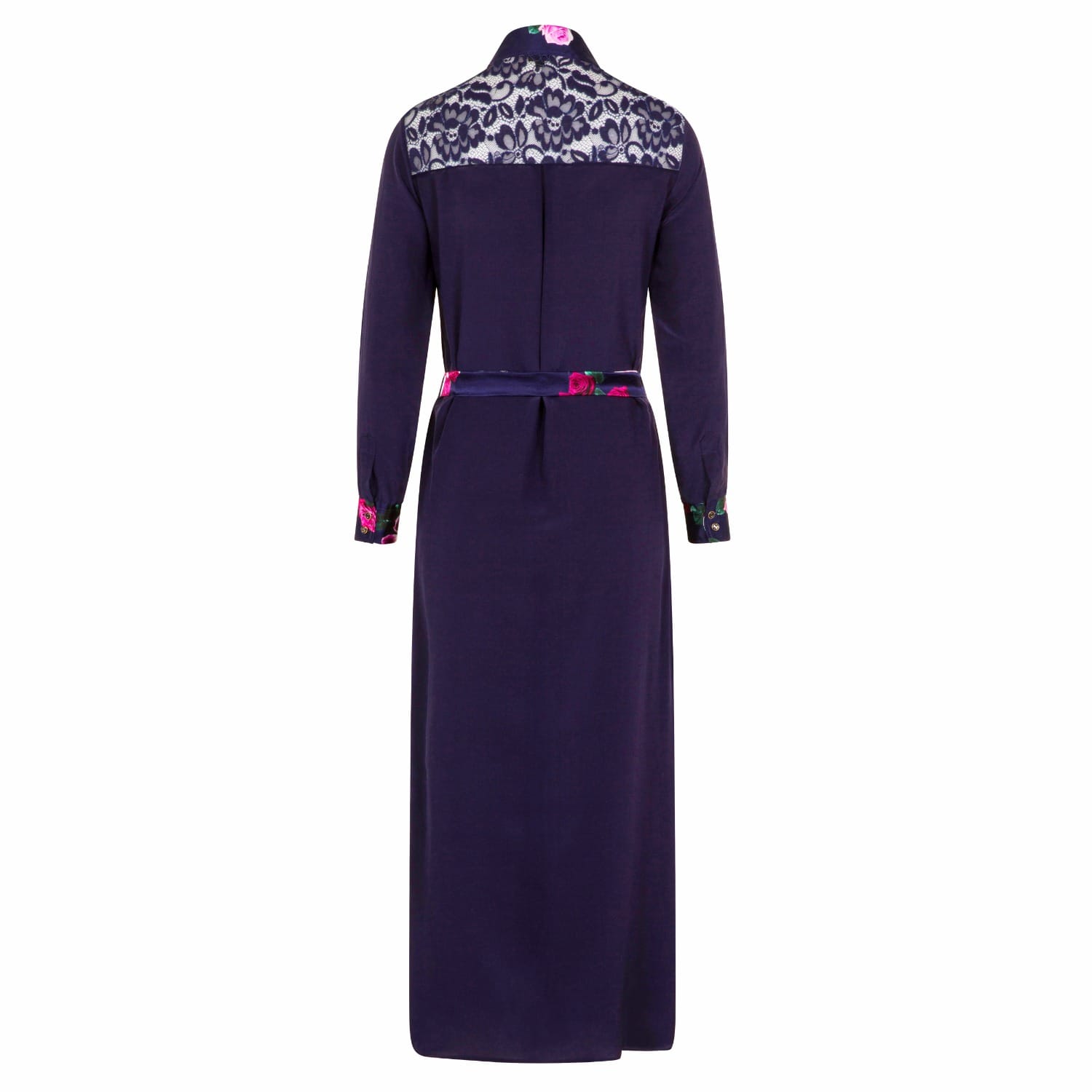 midnight blue silk dress