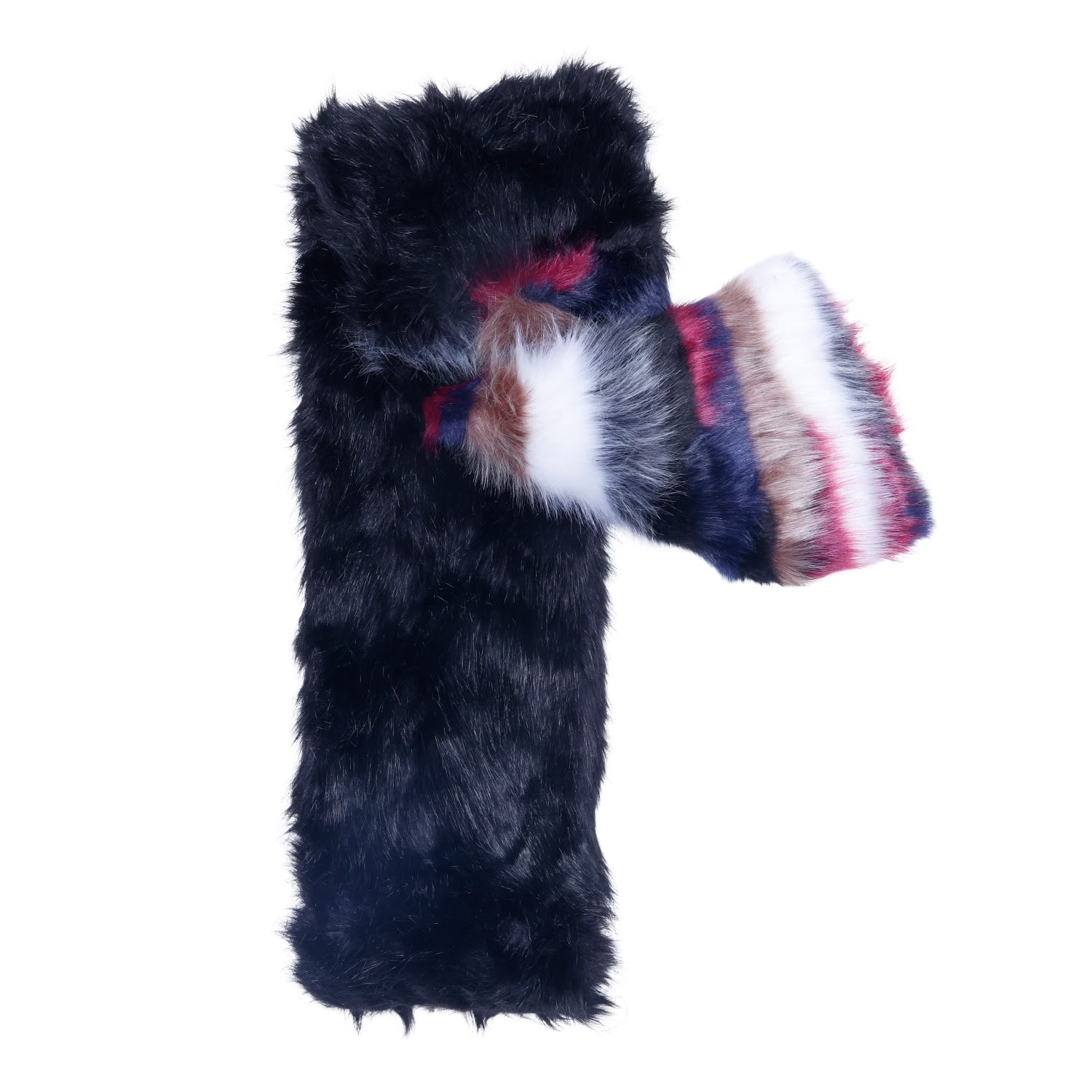 Vaseghia Women's Black / Red Ormerod Noir Vegan Faux Fur Scarf In Multi