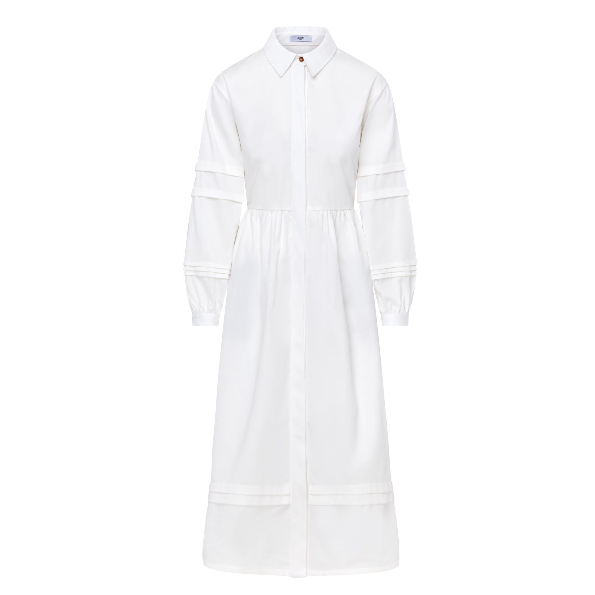 Women’s Isla Pleat Detail White Shirt Dress XXXL Loom London