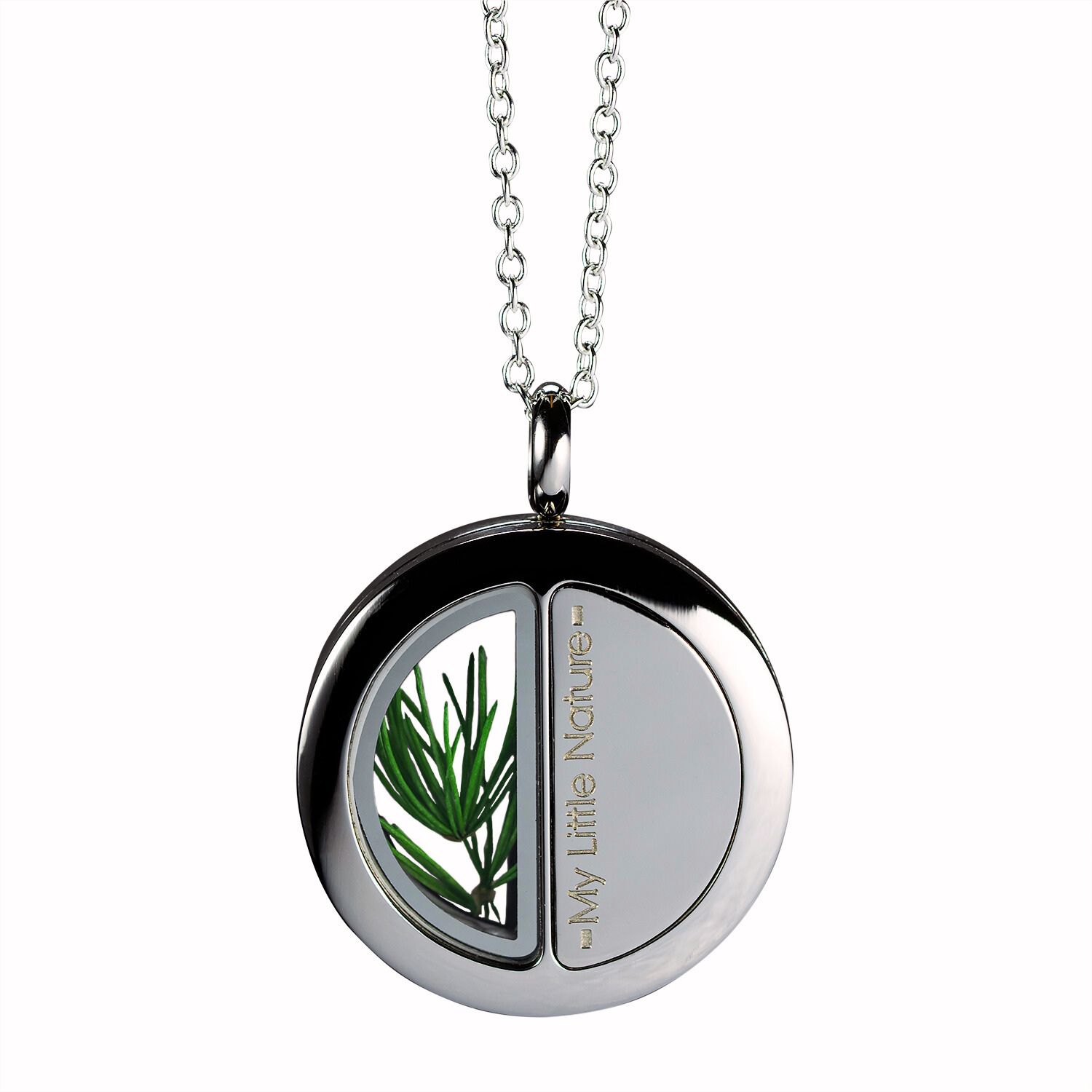 My Little Nature Women's Green / Silver Nature Necklace With Real Pine Needles – Handcrafted Jewelry Symbolizing Eter