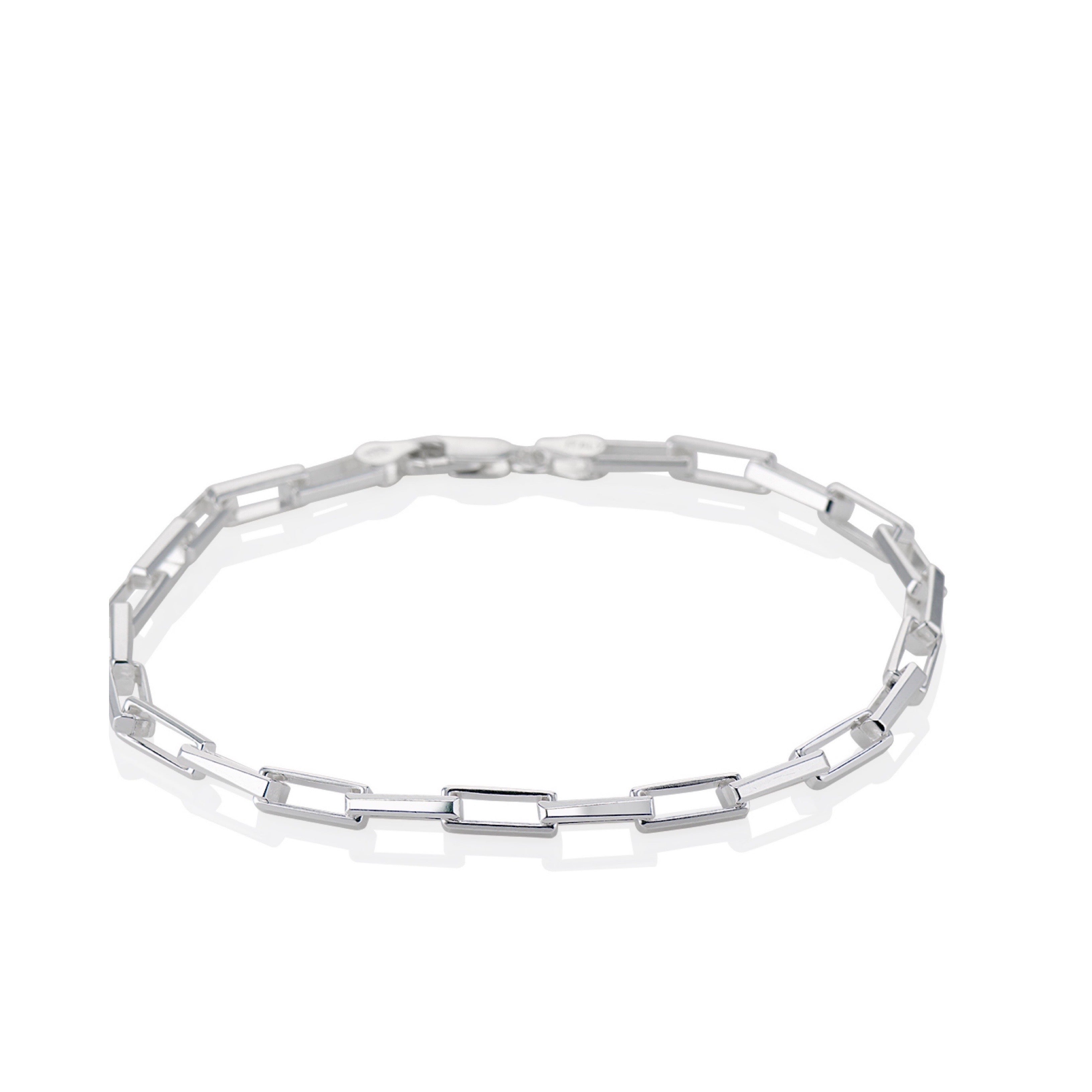 Cartography Men's Rectangle - Link Bracelet In Sterling Silver