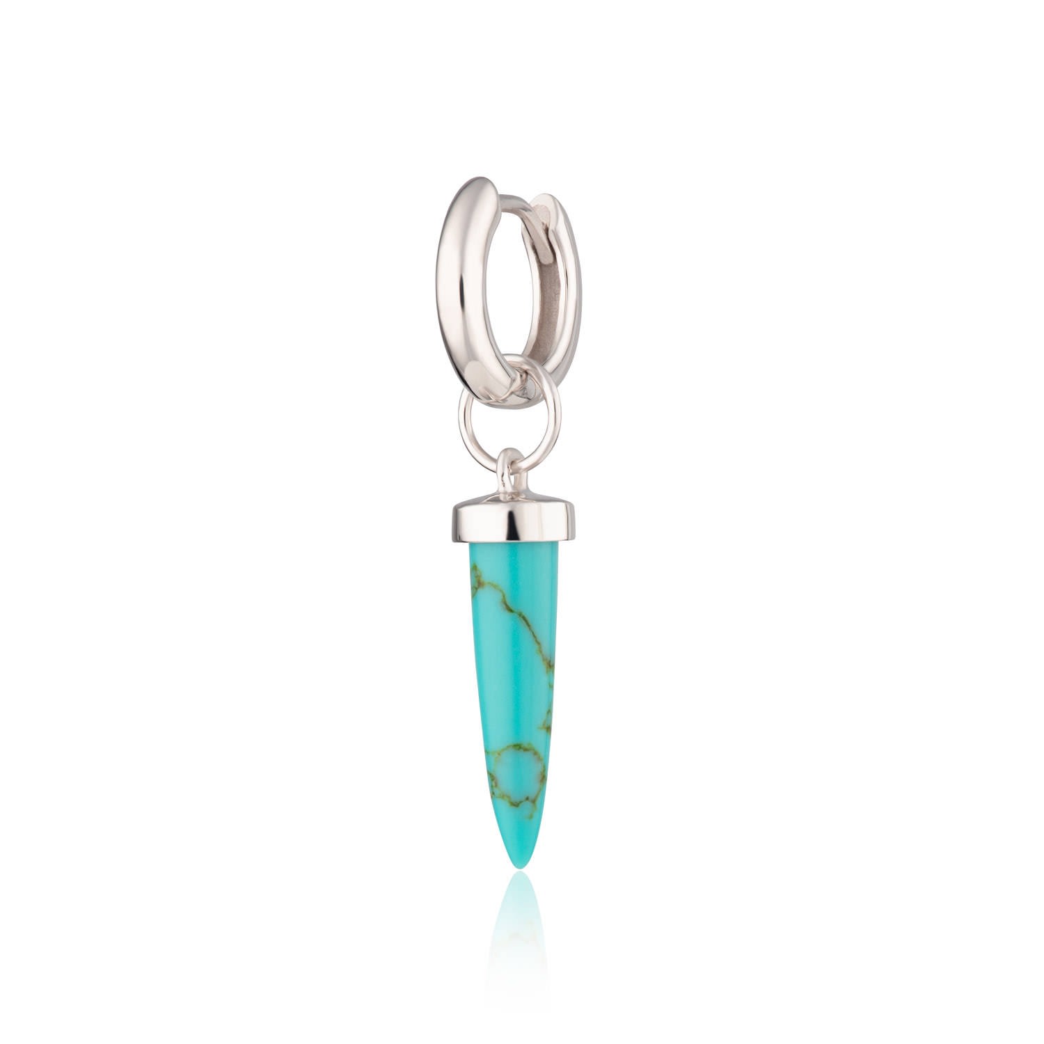 Scream Pretty Women's Silver Turquoise Spike Single Huggie Earring In Brown