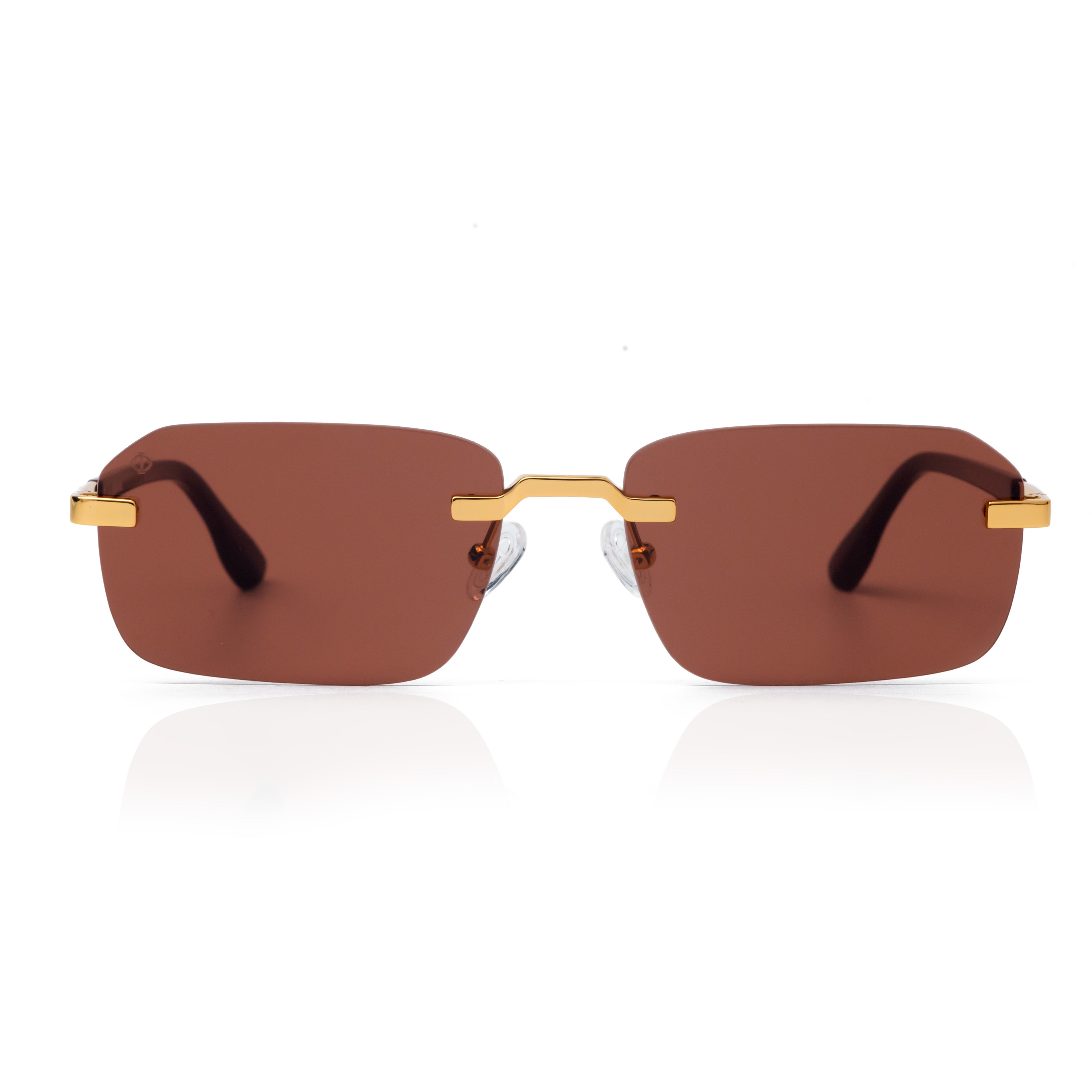 Faos Concept Men's Brown / Red Mycenae In Metalic Gold With Maroon Lenses
